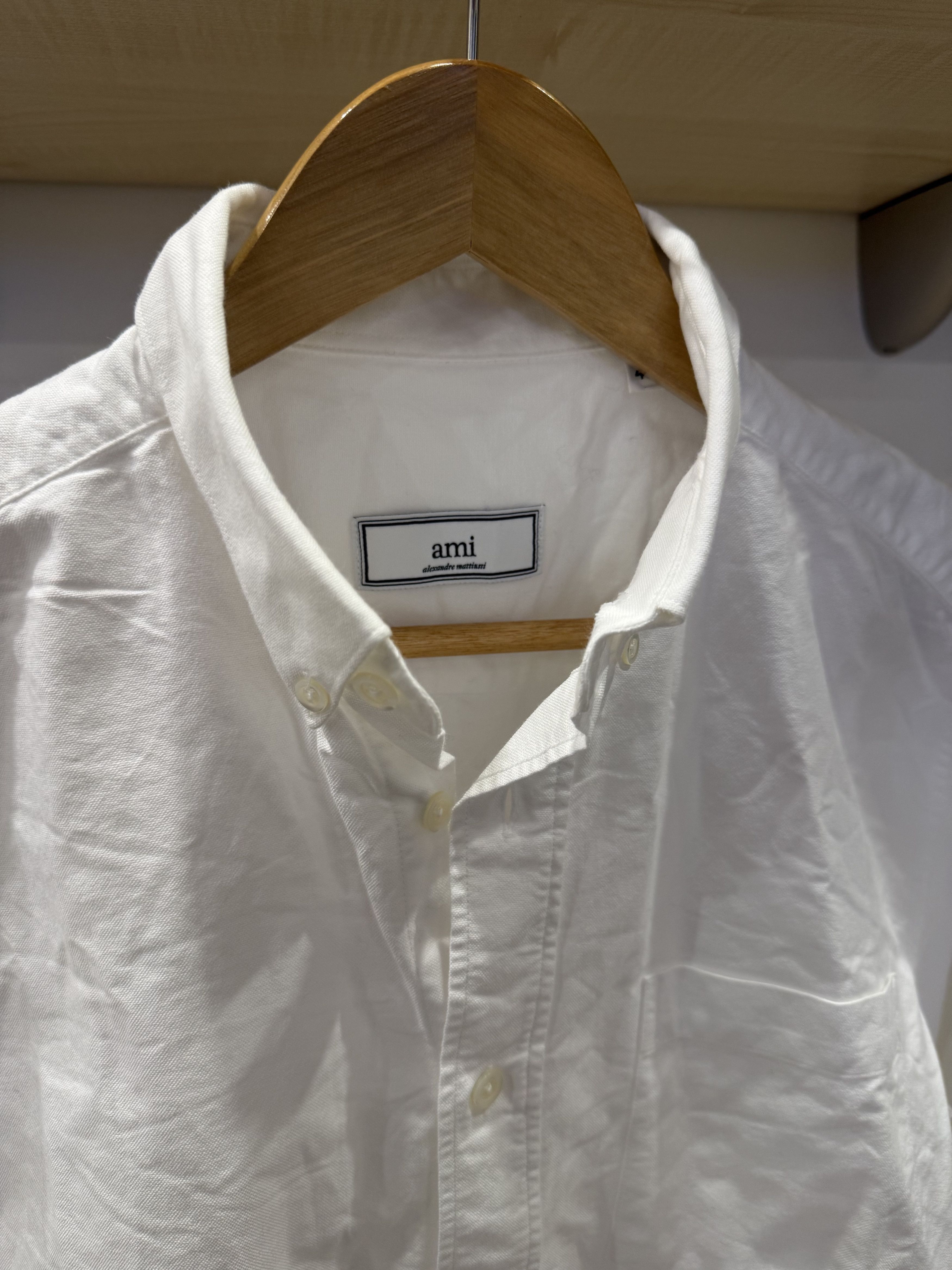 AMI AMI Paris White Oxford Button Down Shirt Size 40 Size US M / EU 48-50 / 2 - 2 Thumbnail