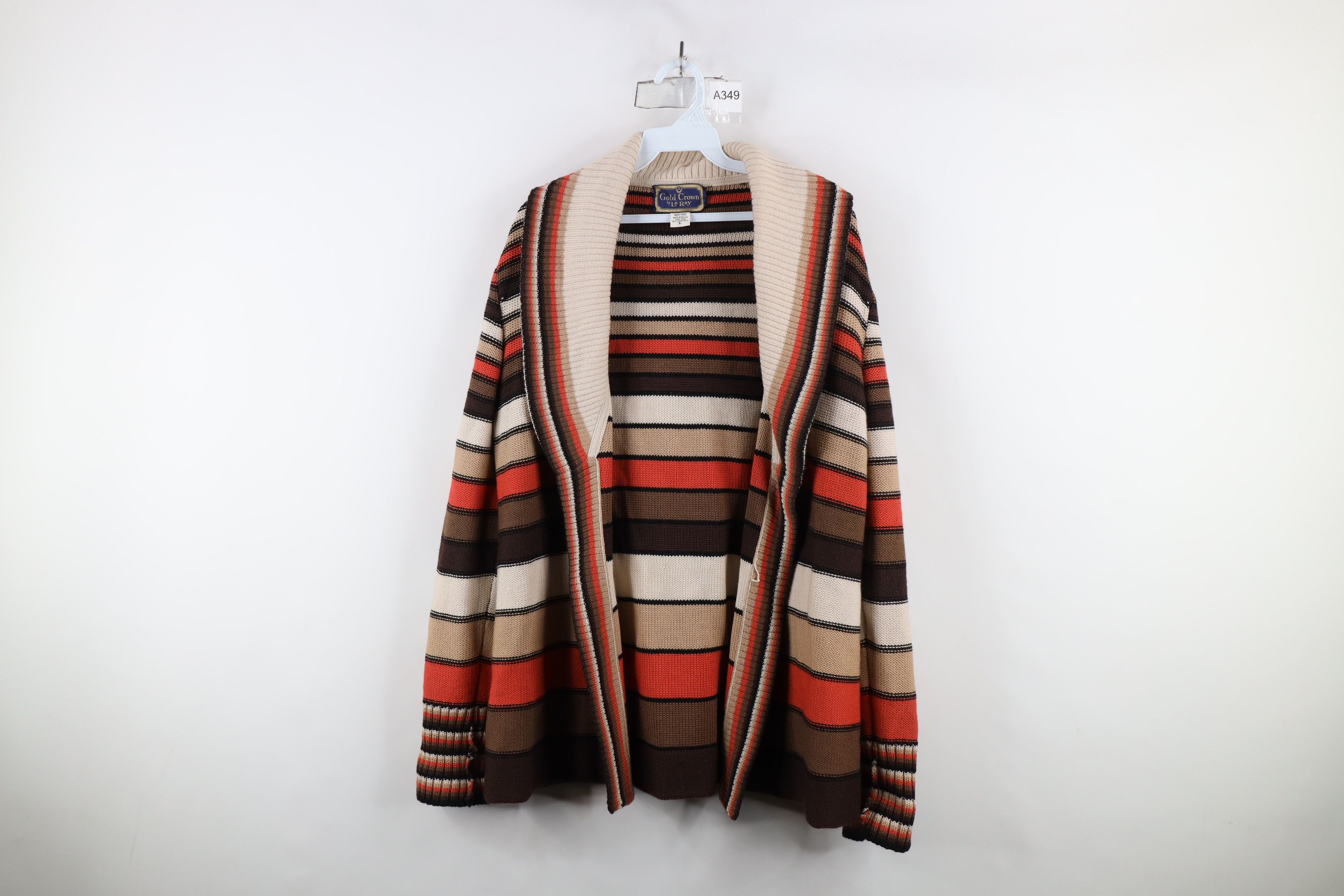 Vintage Deadstock Vintage 70s Mid Century Modern Wool Knit Sweater Size L / US 10 / IT 46 - 1 Thumbnail