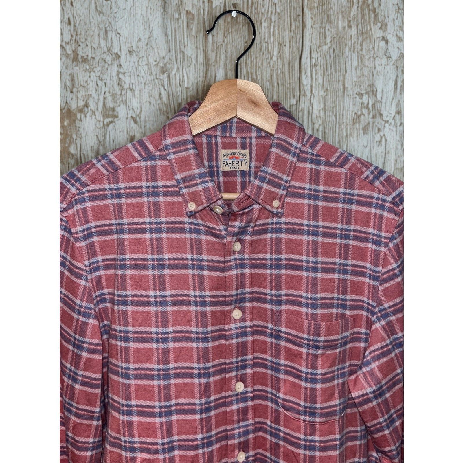 Faherty Faherty Coastline Knit Shirt S Pink Blue Plaid Button Down Size US S / EU 44-46 / 1 - 2 Thumbnail