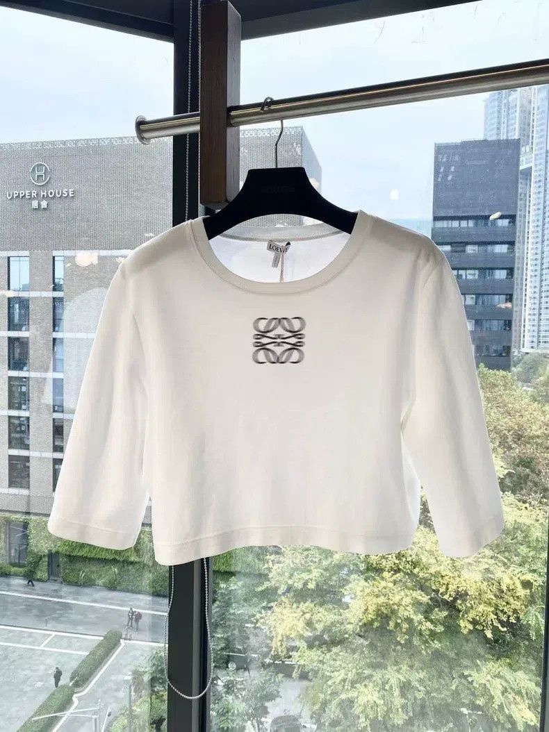 Loewe Loewe Cotton Short Logo Printed White Short Sleeve Size L / US 10 / IT 46 - 2 Thumbnail