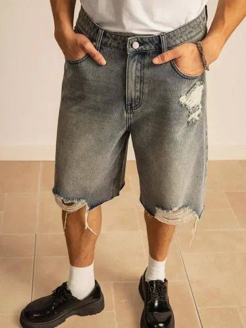 Japanese Brand Vintage distressed Denim Y2K jeans jorts shorts Size US 34 / EU 50 - 4 Thumbnail