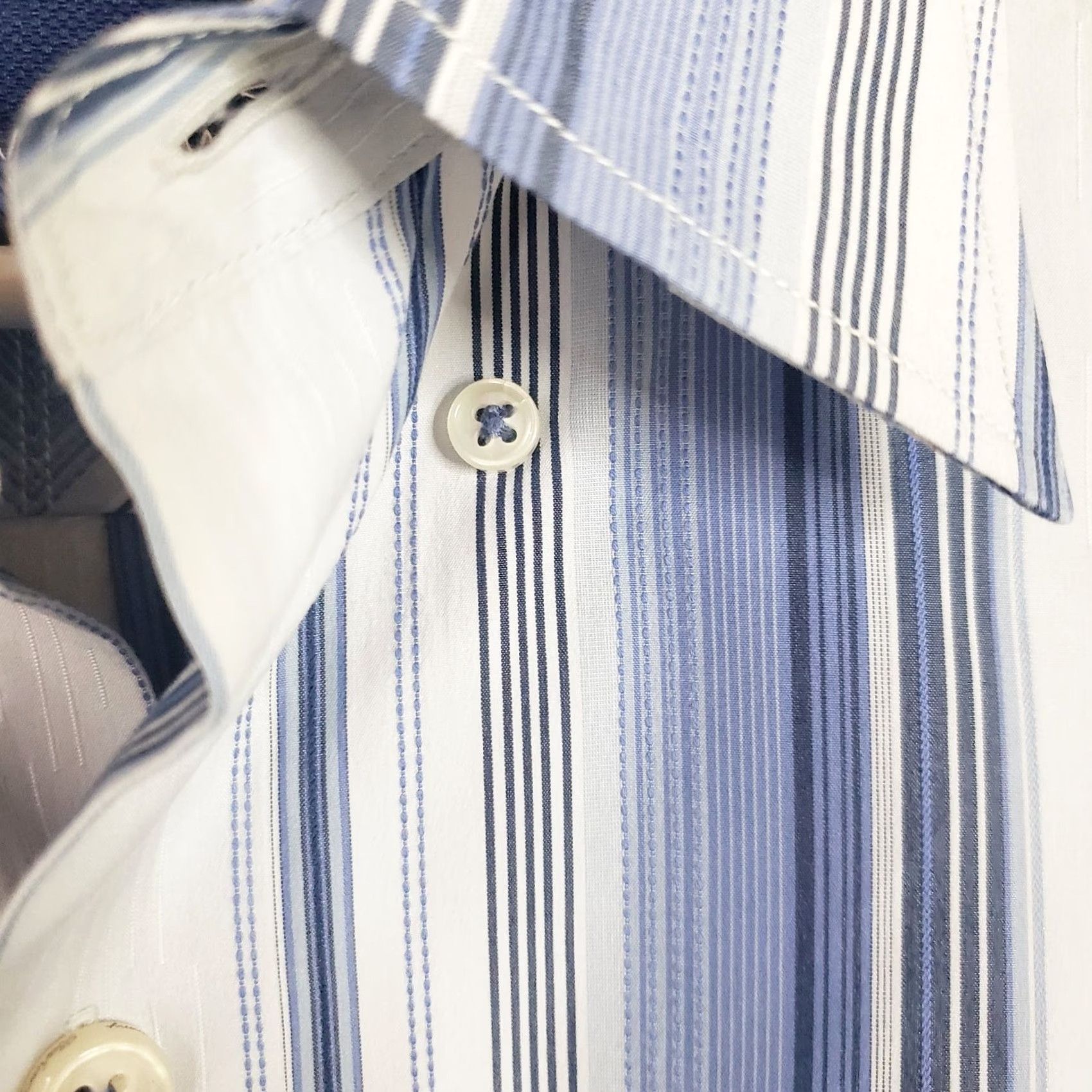 Tommy Bahama Tommy Bahama Shirt Mens L Blue White Striped Long Sleeve Button Up Cotton Polyester Size US L / EU 52-54 / 3 - 6 Thumbnail