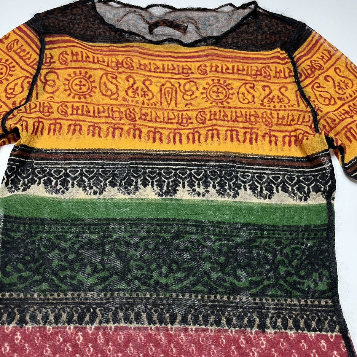 Jean Paul Gaultier Rare Jean Paul Gaultier SS1994 Tribal Mesh Long Sleeve Top Size S / US 4 / IT 40 - 10 Thumbnail