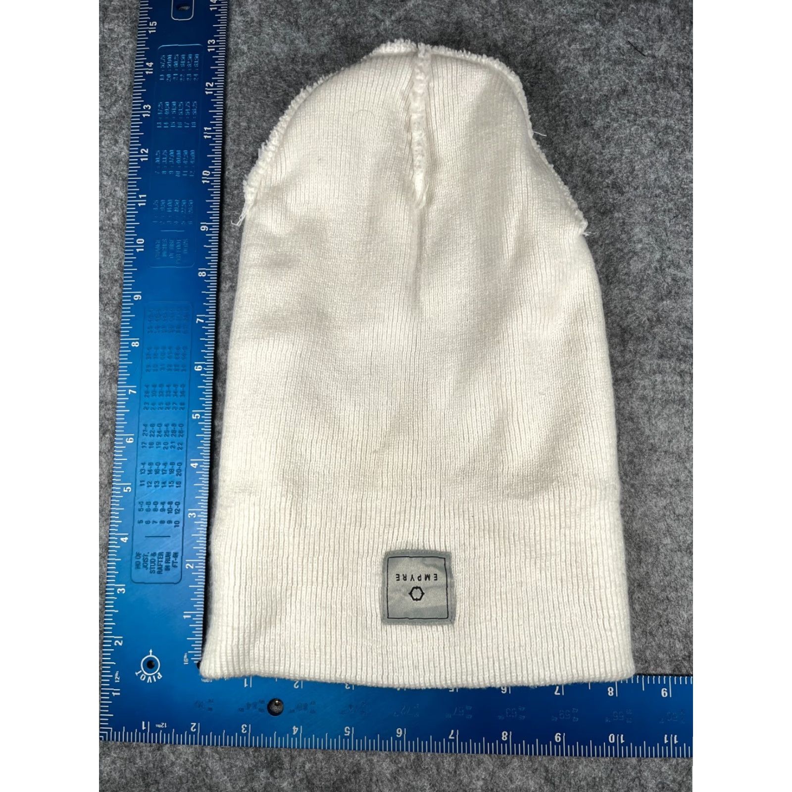 Empyre Empyre Beanie Adult One Size Knit White 100% Acrylic Toque Hat Mens Winter Ski Logo Vintage: No Size ONE SIZE - 5 Thumbnail