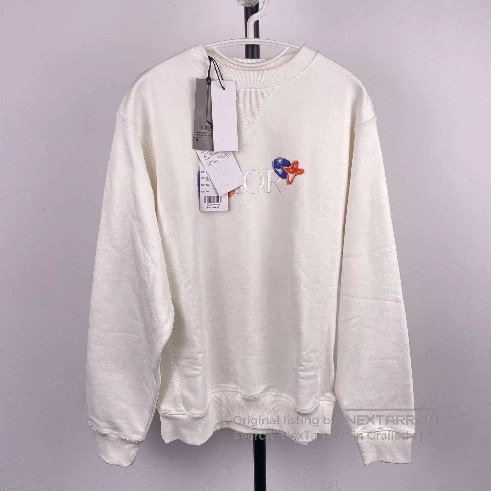Dior Dior White logo letter embroidered sweatshirt size M| Size US M / EU 48-50 / 2 - 1 Thumbnail