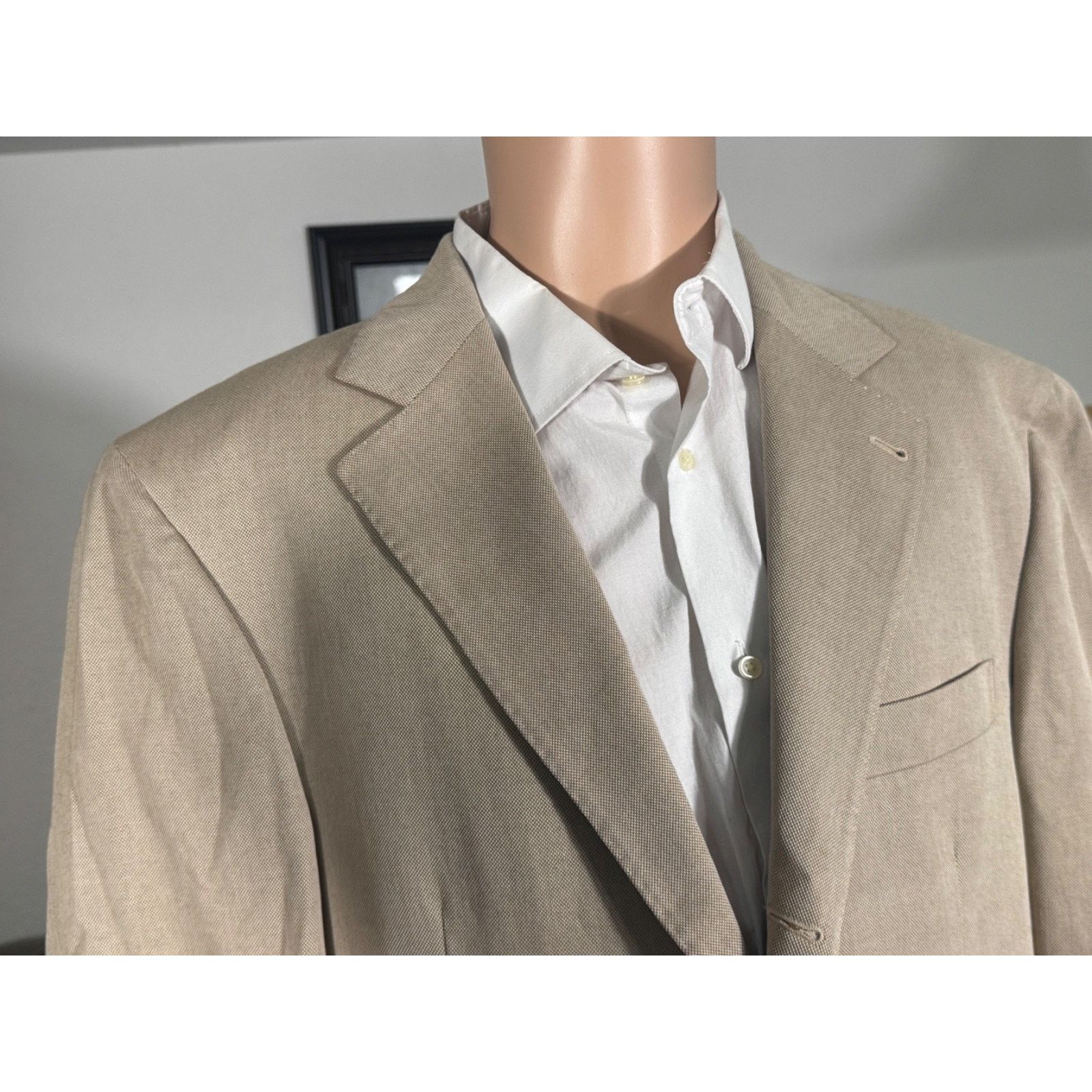 Brunello Cucinelli Brunello Cucinelli Beige Tan Cotton Suede Jacket Blazer 44R Size 44R - 8 Thumbnail