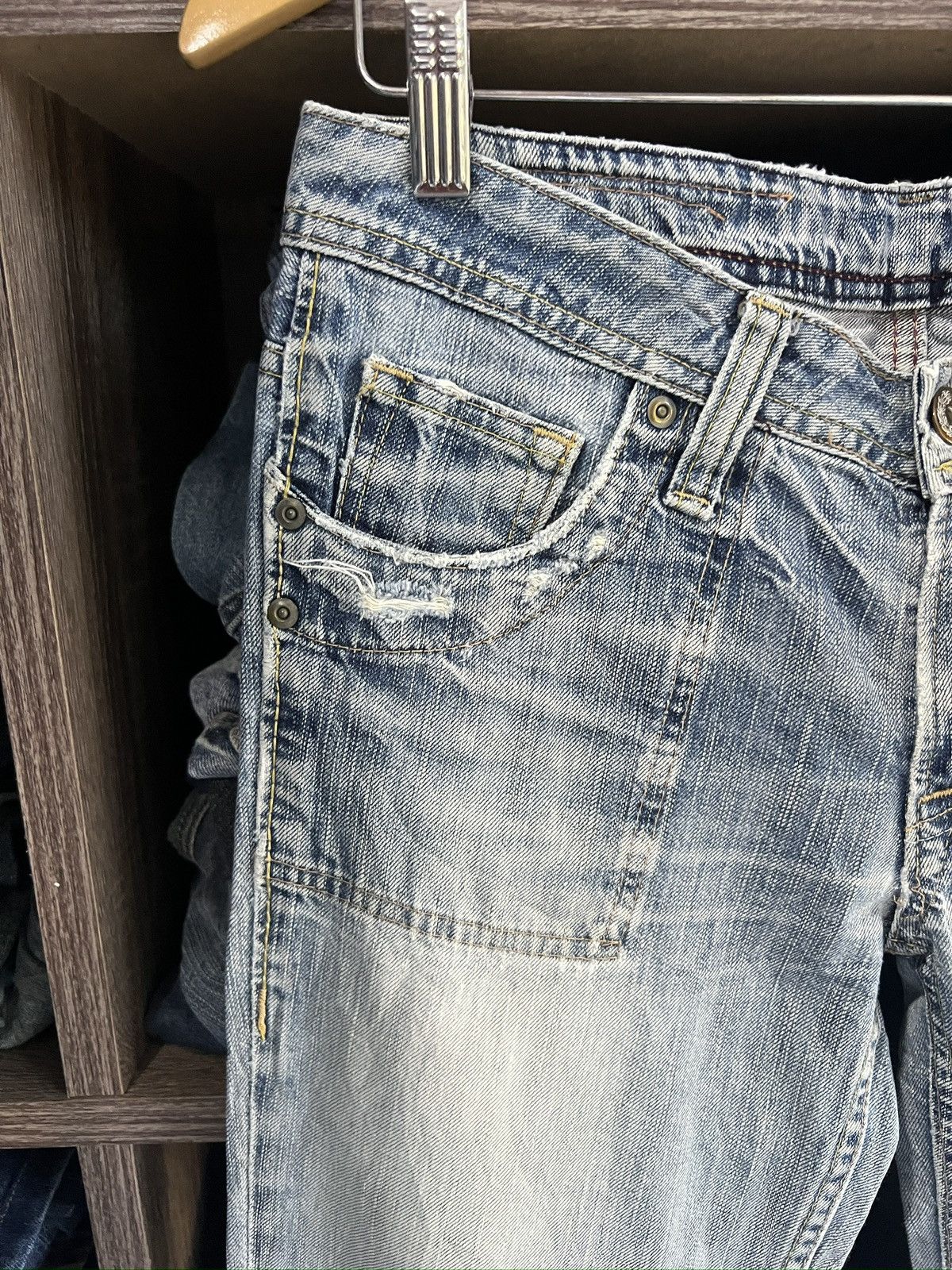 Japanese Brand 🔥Brappers Wide Leg Distressed Denim Size 31" - 5 Thumbnail