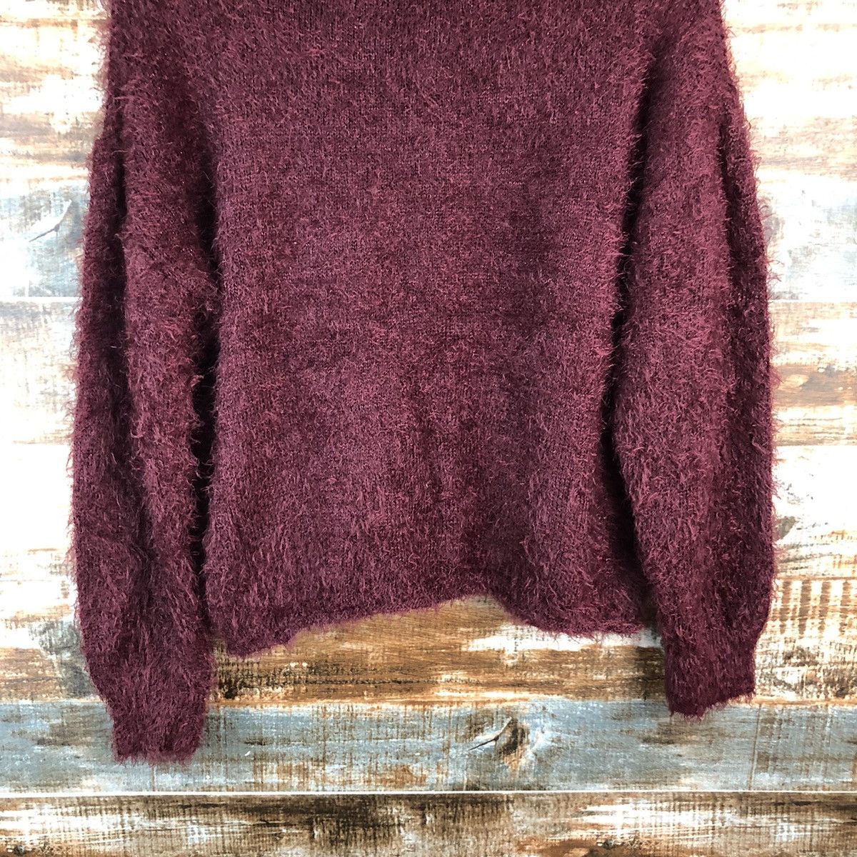 Homespun Knitwear × Japanese Brand DLL Hypen World Gallery Maroon Mohair Knitwear #C427 Size S / US 4 / IT 40 - 14 Thumbnail