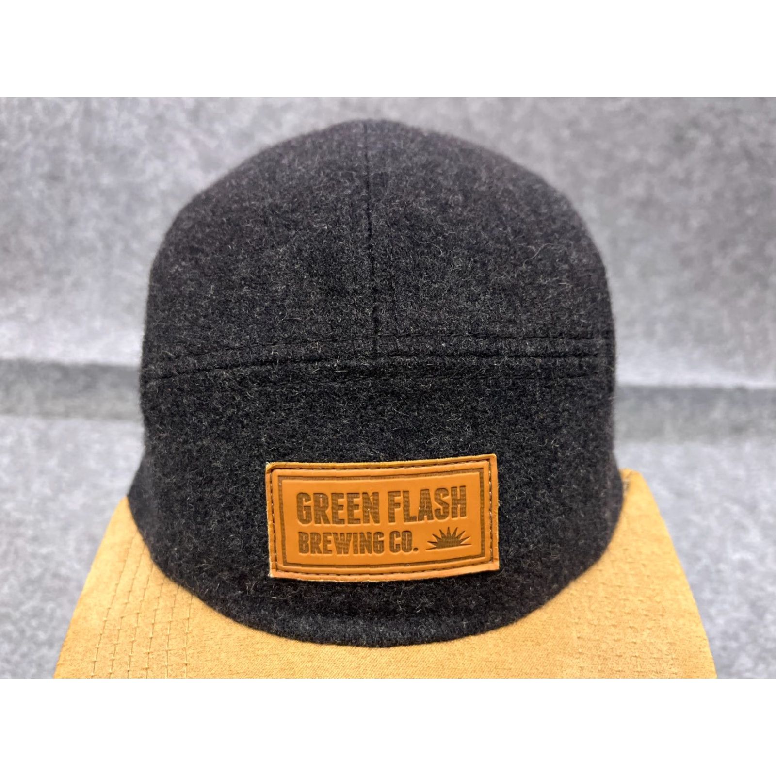 Vintage Green Flash Brewing Hat 5 Panel Cap Strap Back Adult Gray Beige Polyester Size ONE SIZE - 2 Thumbnail