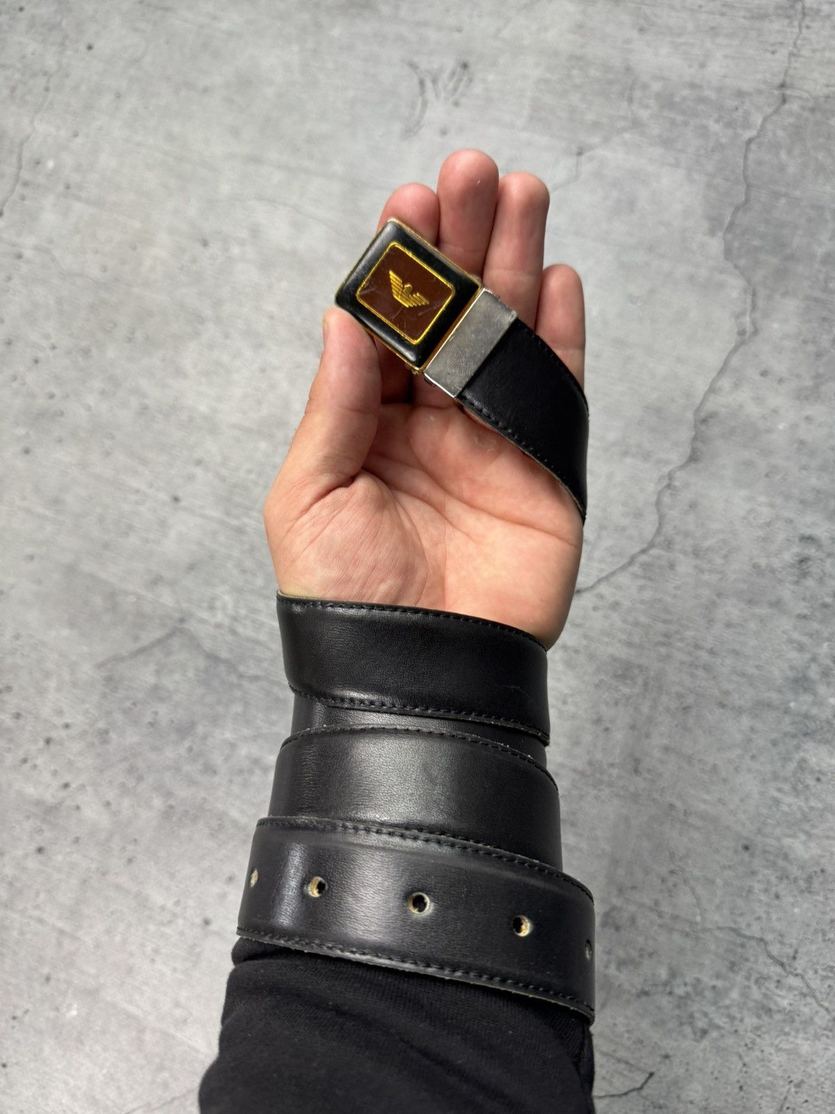 Armani Rare metal Buckle Emporio Armani leather belt 90s rare Size ONE SIZE - 2 Thumbnail