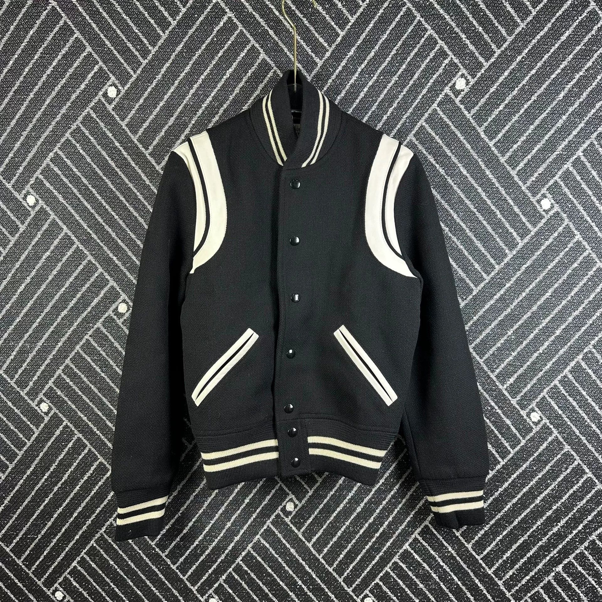 Saint Laurent Paris Saint Laurent Striped Varsity Jacket Size XS / US 0-2 / IT 36-38 - 1 Thumbnail