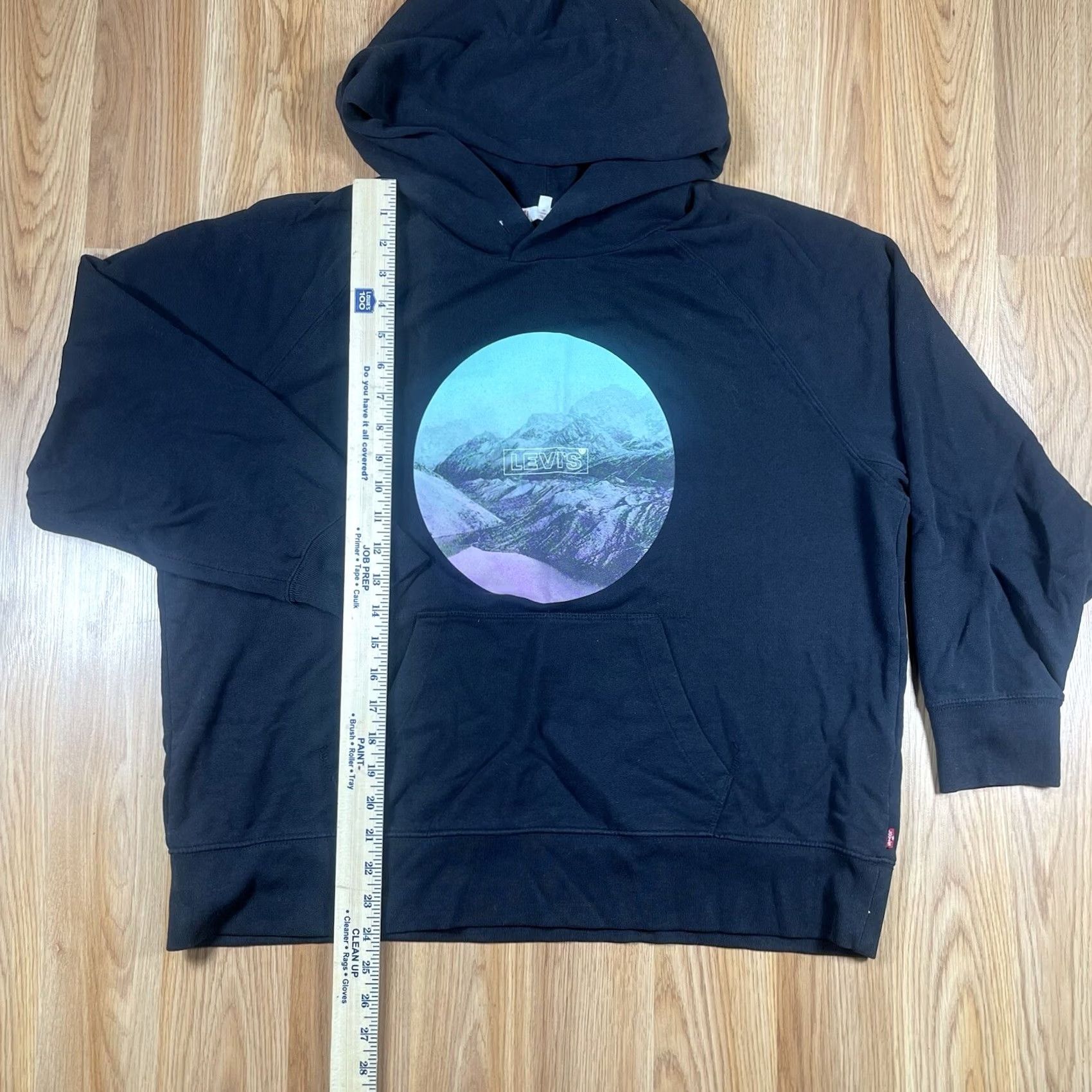 Levi's Levi’s Hoodie Mens XL Black Pullover Long Sleeve Cotton Blend Sweatshirt Fleece Logo Regular Size US XL / EU 56 / 4 - 3 Thumbnail