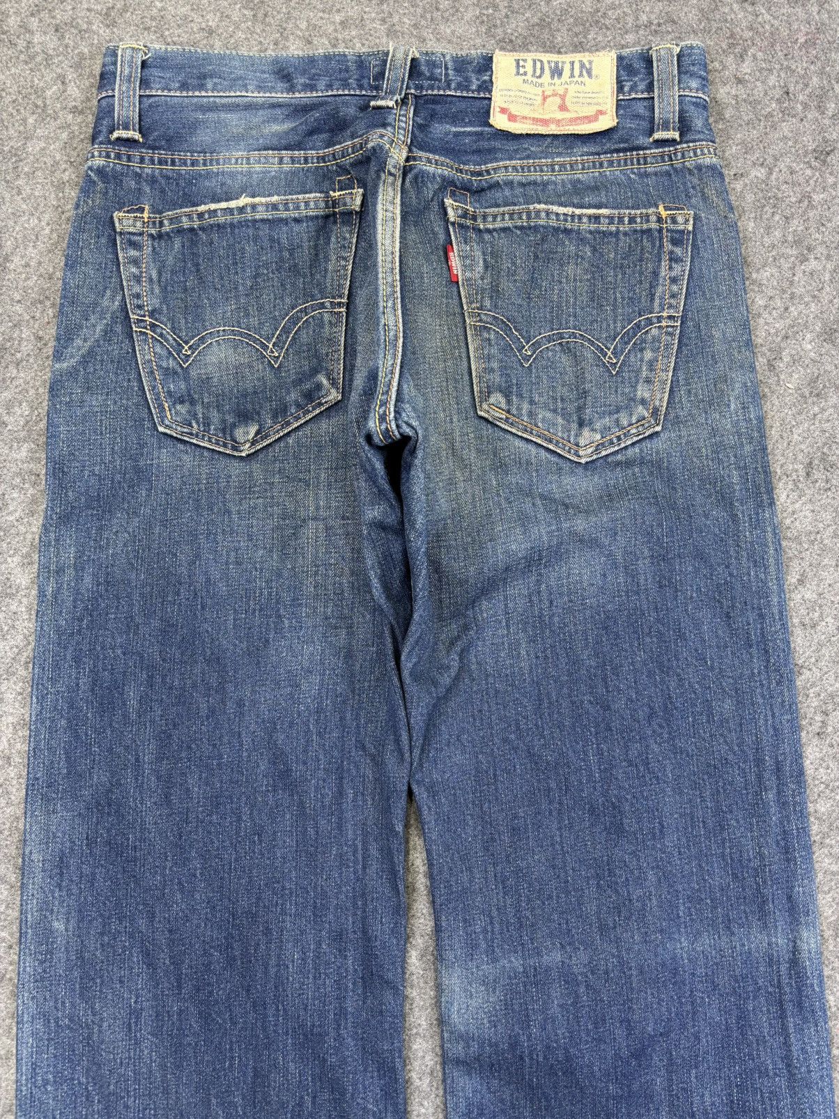 💥Insane 90s Style💥Vintage Edwin 504 Raw Fades Denim F898