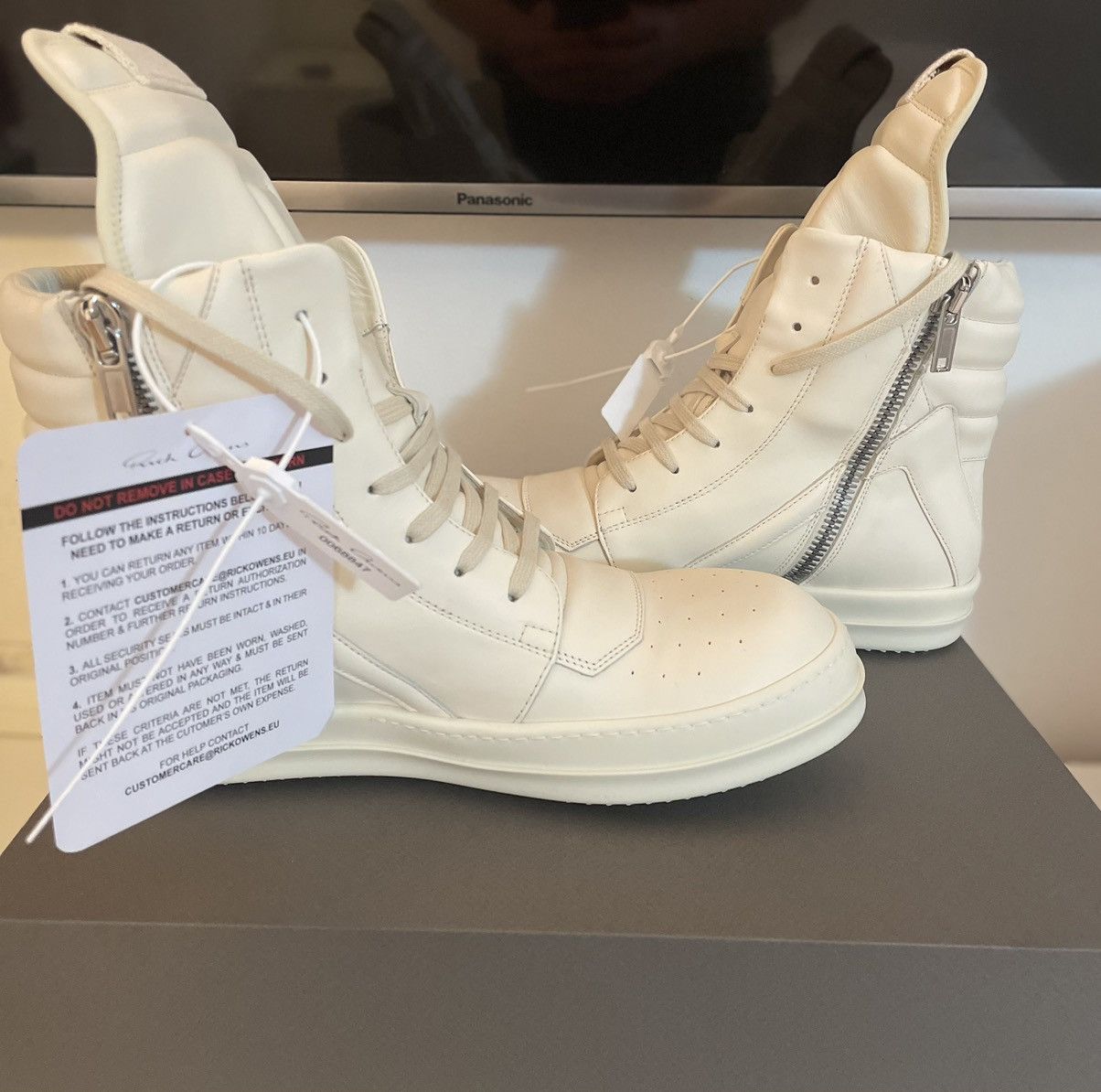 Rick Owens Rick Owens Milk Geobasket - Size 44 Size US 11 / EU 44 - 2 Thumbnail