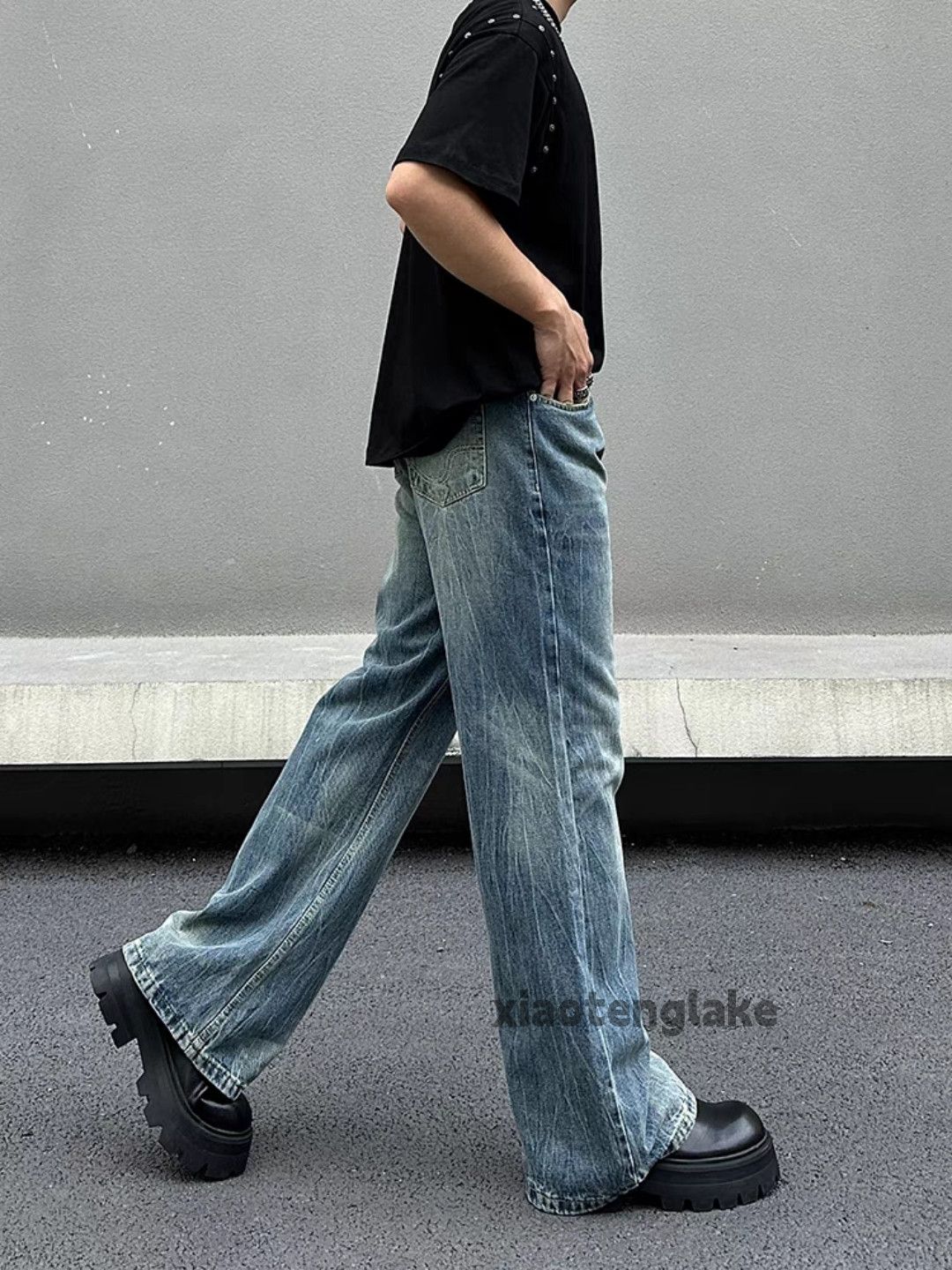 Jean Unisex washed faded cleanfit yuppie y2k baggy jeans Size US 32 / EU 48 - 8 Thumbnail