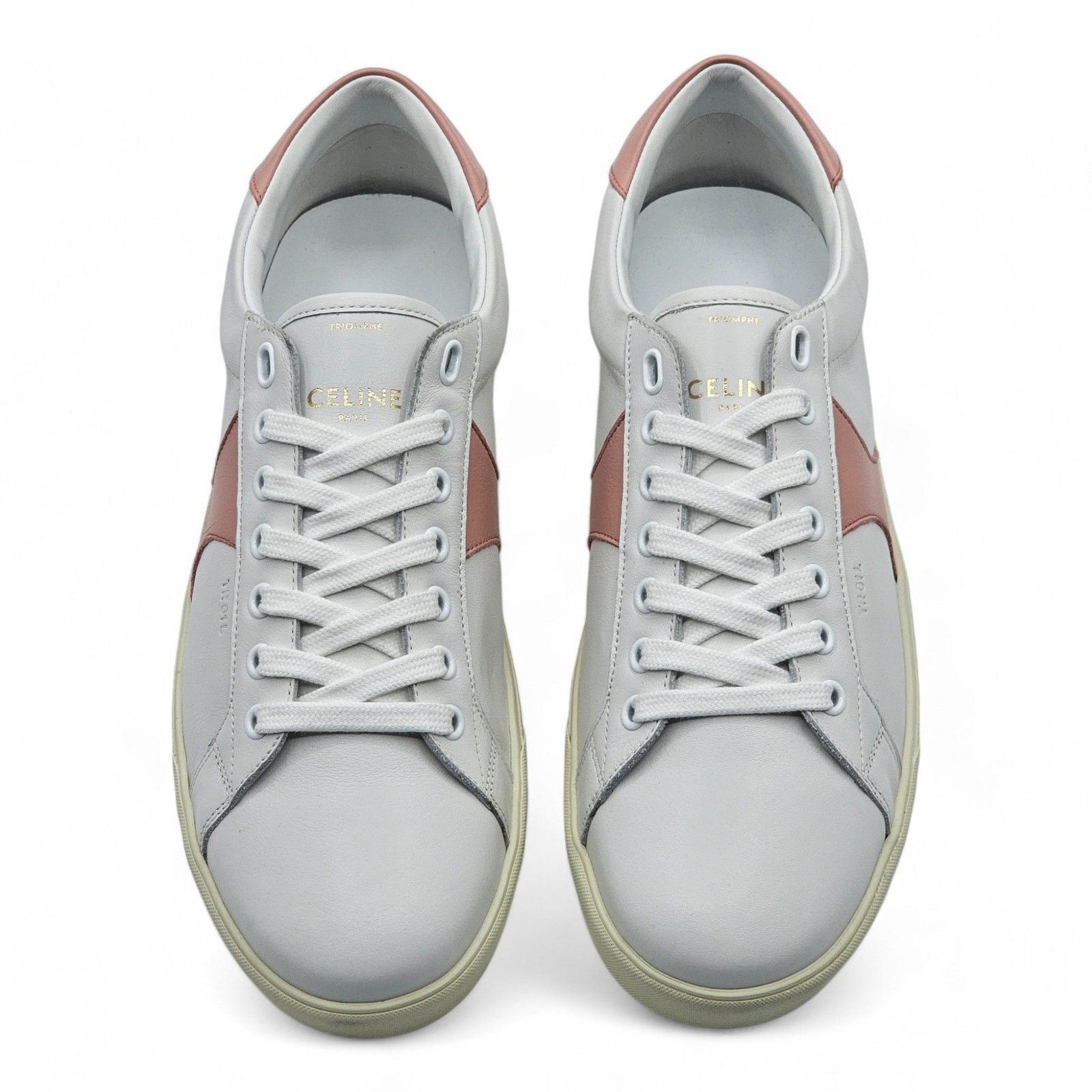 Celine Triomphe Low Top Sneakers - Leather - White & Pink - 42 12US Size US 12 / IT 42 - 4 Thumbnail
