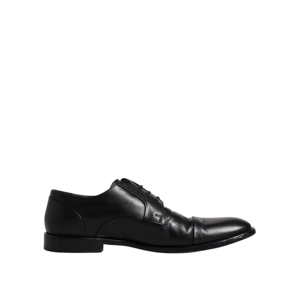 Dolce & Gabbana Dolce & Gabbana Black Leather Lace Up Men Derby Formal Shoes Size US 8 / EU 41 - 7 Thumbnail