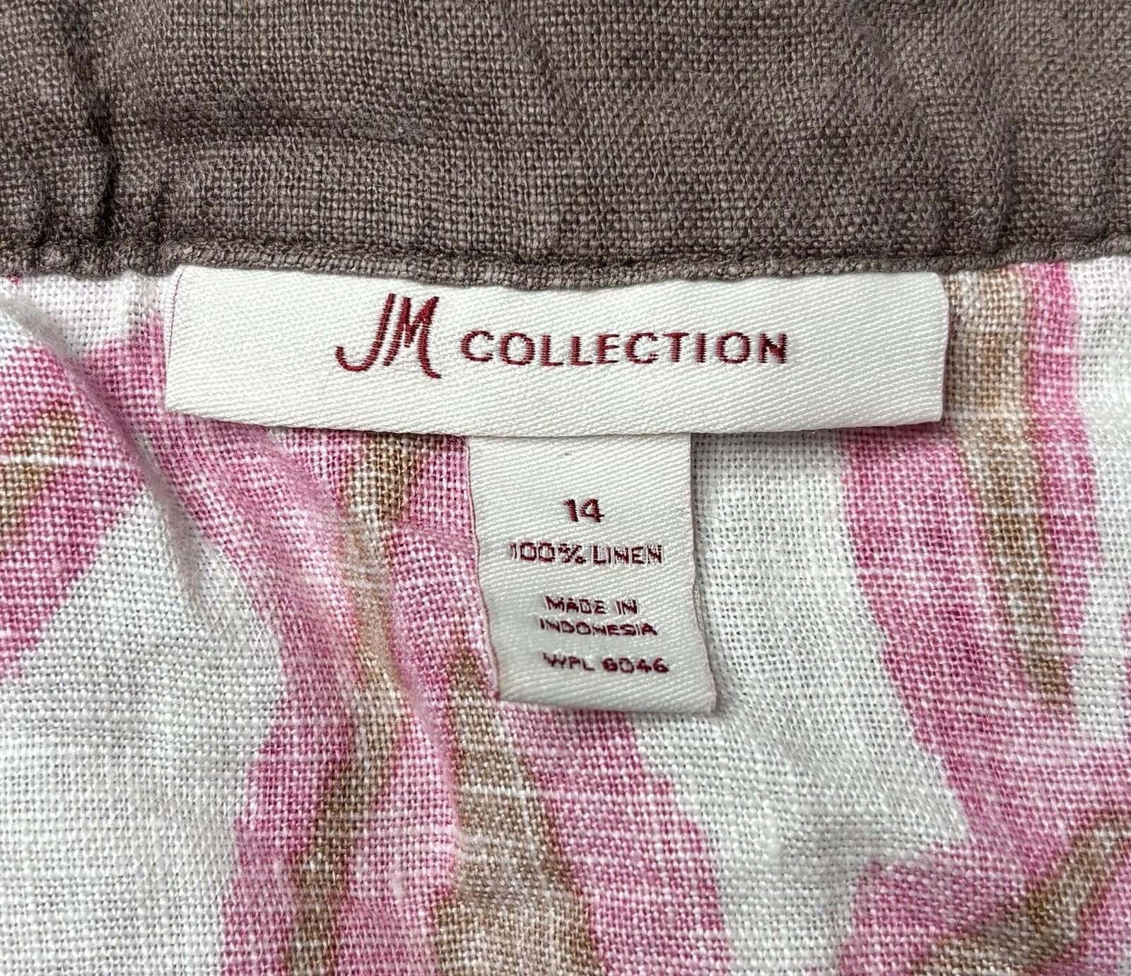 Other JM Collection Top Womens Size 14 Linen Geometric V-Neck Size XL / US 12-14 / IT 48-50 - 2 Thumbnail