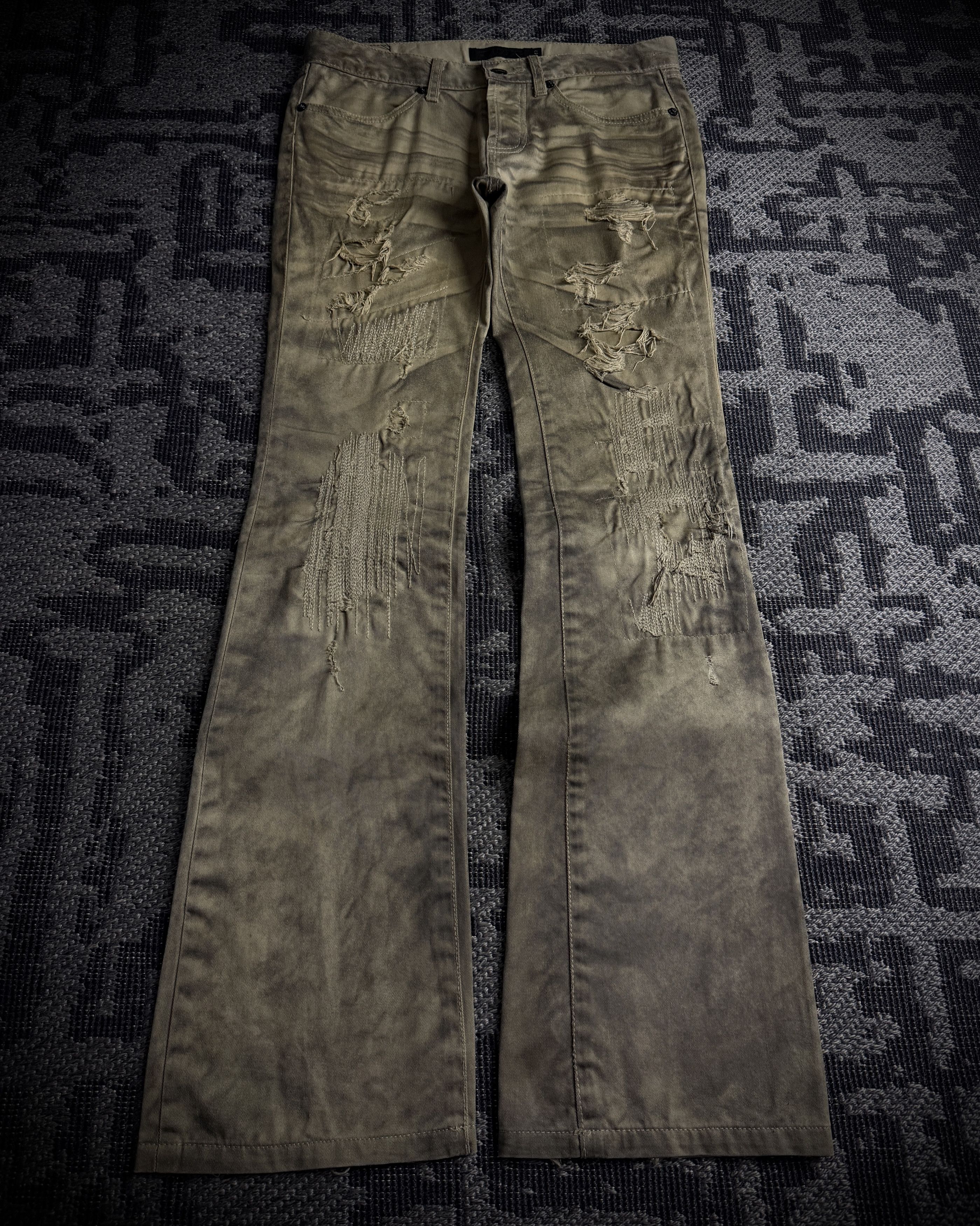 GOSTAR DE FUGA FUGA Washed Sand Heavy Stitch Distressed Bootcut Size US 31 - 3 Thumbnail