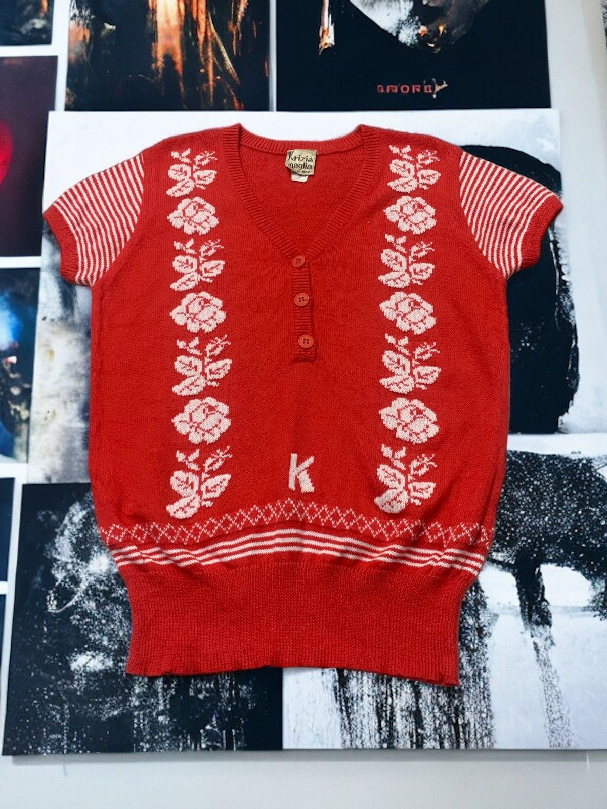 Krizia Vintage Krizia Maglia K Logo Knitwear Short Sleeve Size M / US 6-8 / IT 42-44 - 1 Thumbnail