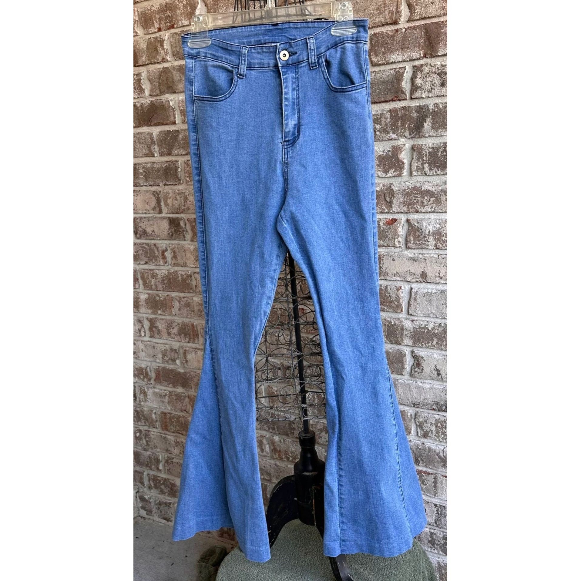 Designer Three Bird Nest Jeans Girls XL Denim Bell bottoms High Wais Size 26" / US 2 / IT 38 - 2 Thumbnail