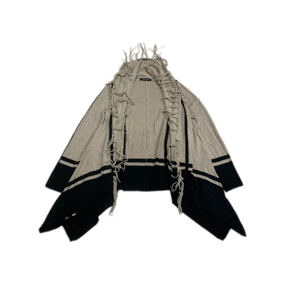 If Six Was Nine 🔥Sick Y2K Rose Bud Fringed Cape Frayed Cardigan Size US M / EU 48-50 / 2 - 2 Thumbnail