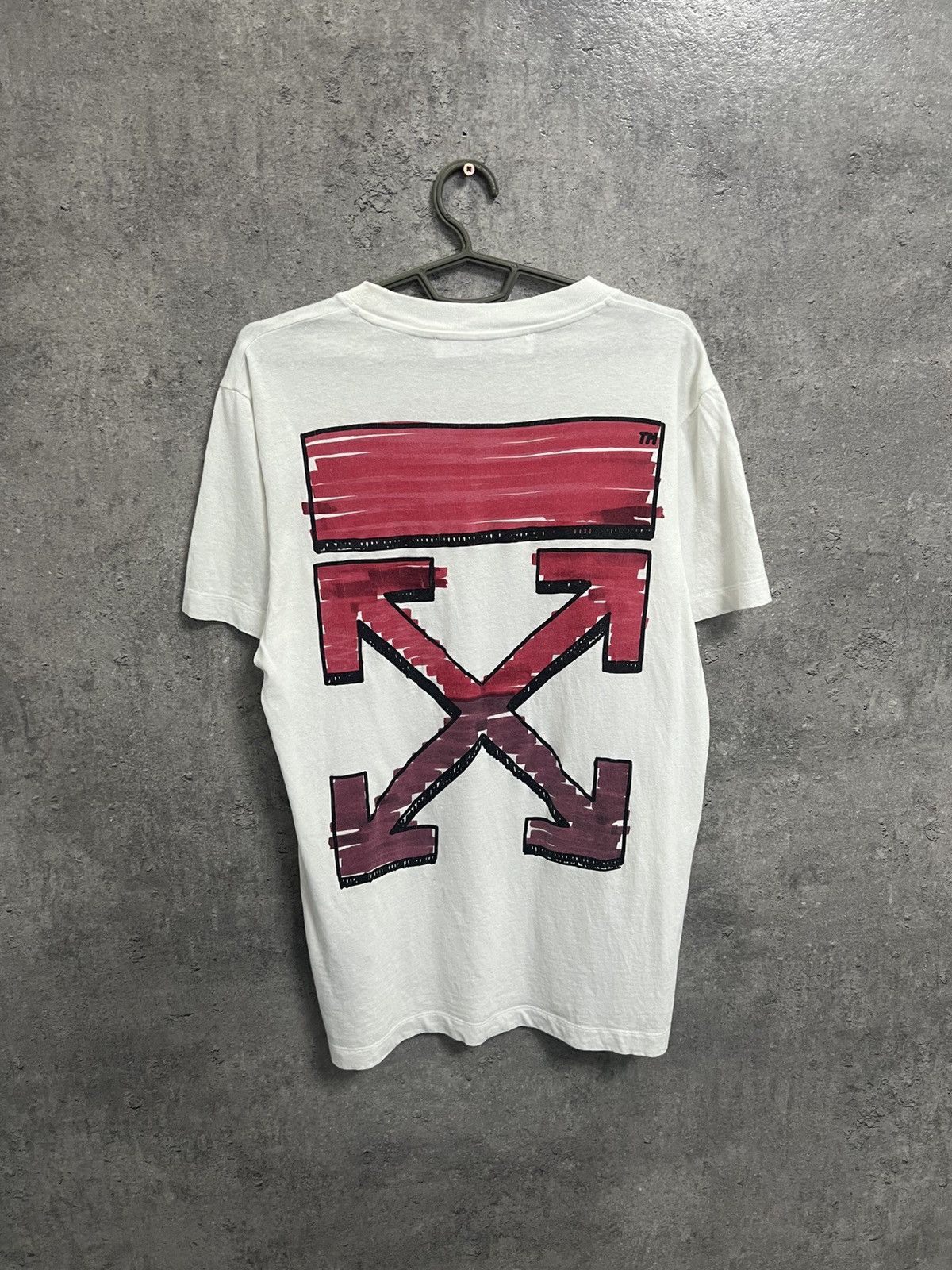 OFF-WHITE RED MARKER T-SHIRT BIG LOGO