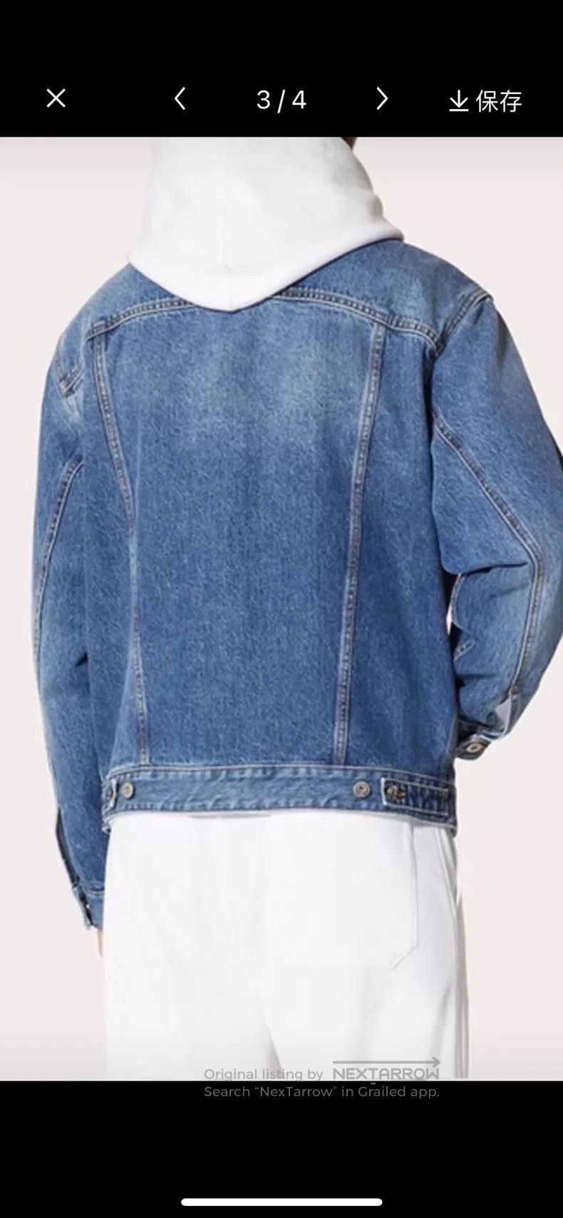 Valentino Valentino White big V logo dark blue denim jacket Size US S / EU 44-46 / 1 - 3 Thumbnail