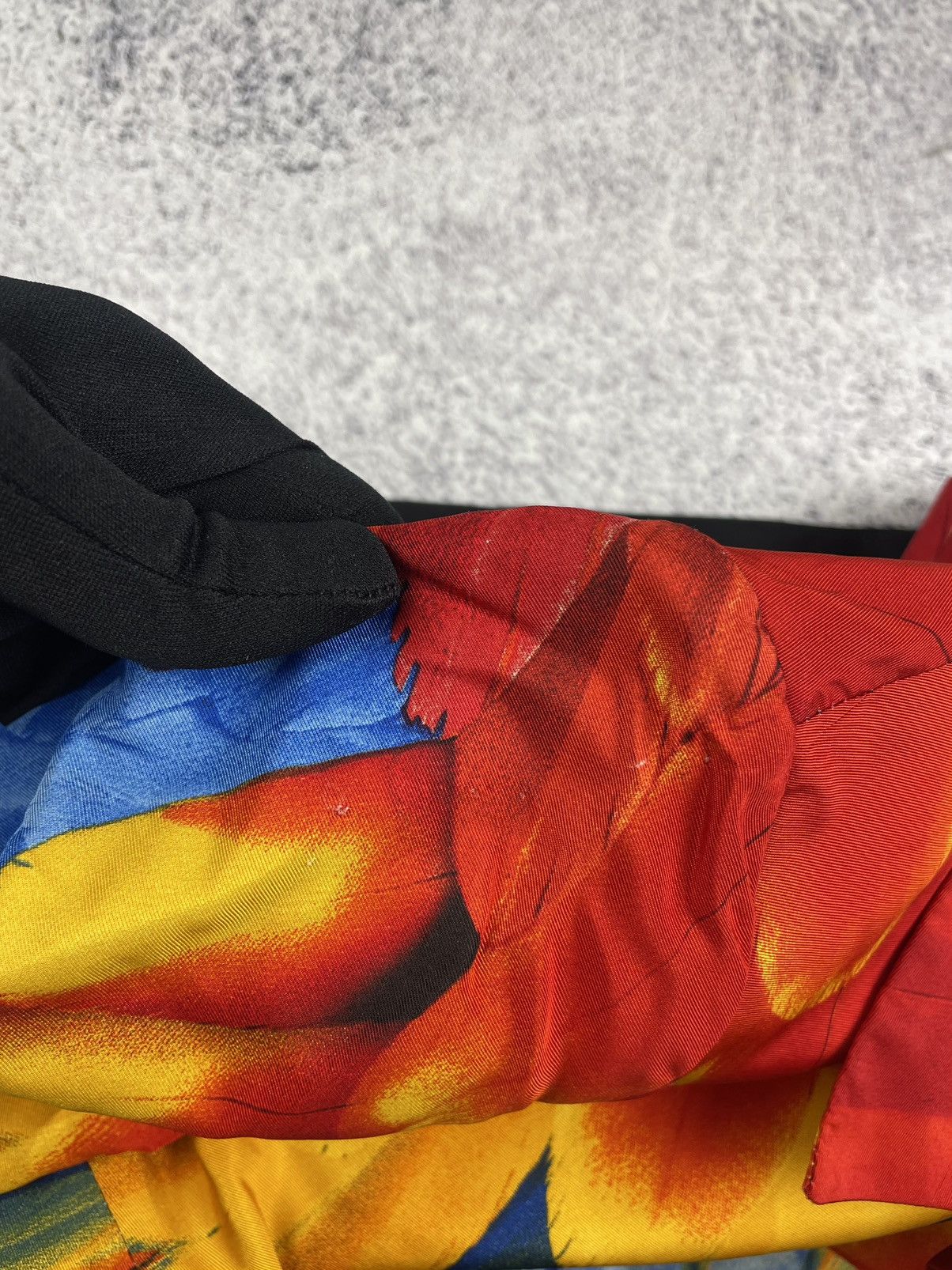 Prada PRADA 100% Silk Multicolor Feather Pattern Coat With Belt Size M / US 6-8 / IT 42-44 - 18 Thumbnail