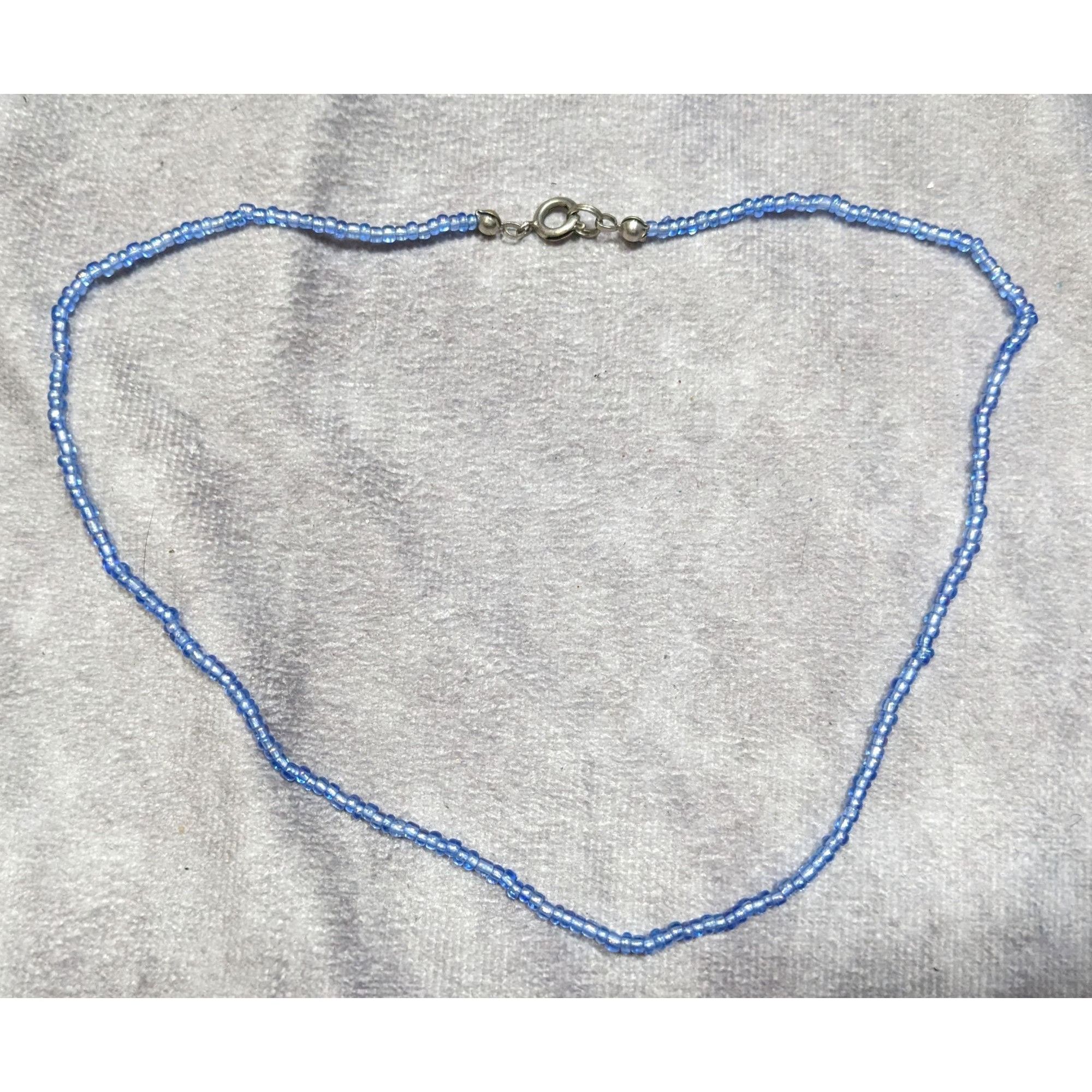 Other Handmade Iridescent Blue Seed Bead Necklace Size ONE SIZE - 4 Thumbnail