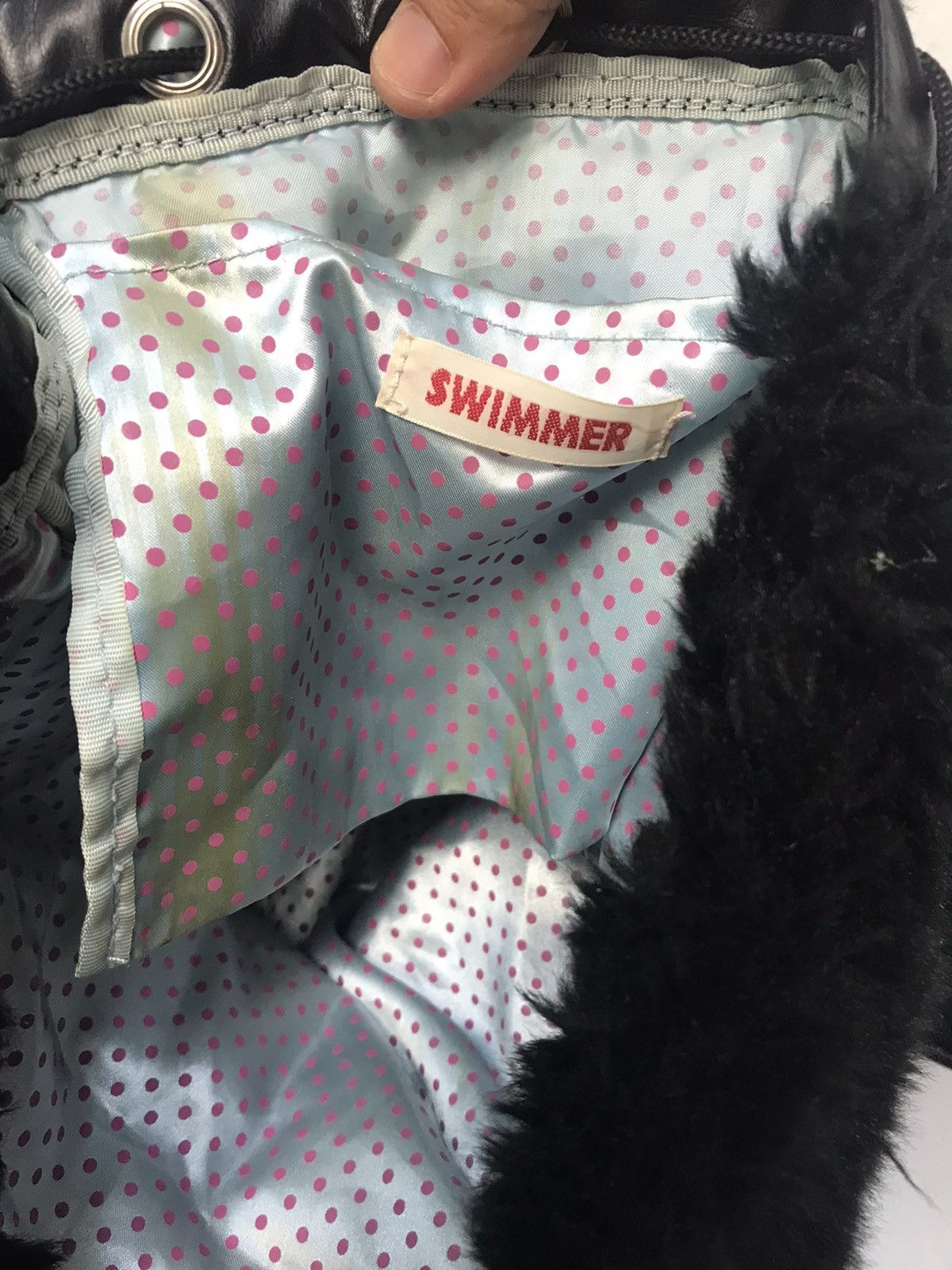 Swimmer Mink Fur Black Bag