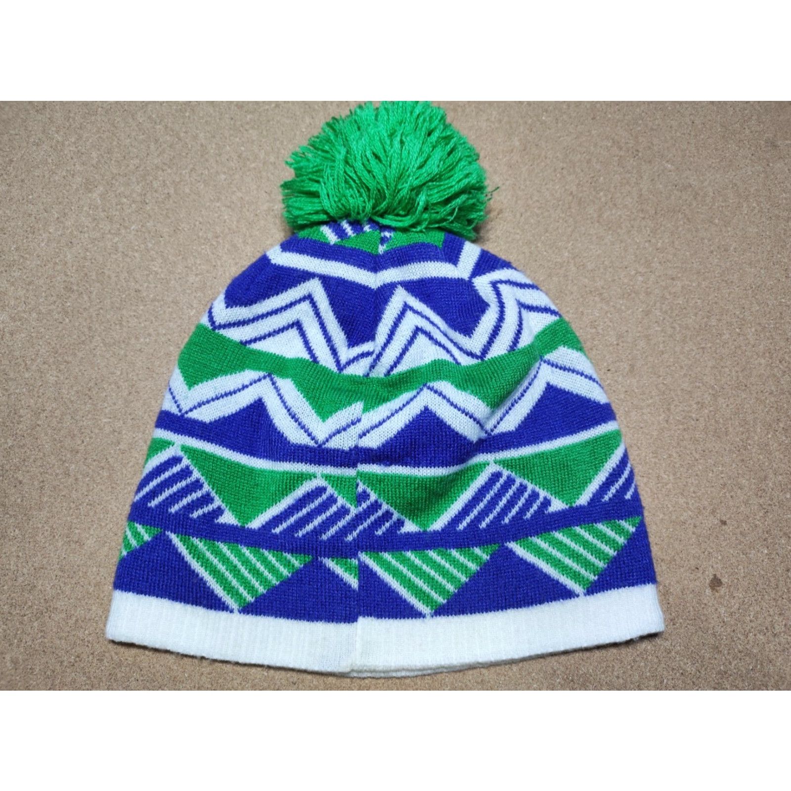 Salomon VINTAGE Salomon Beanie Hat One Size Pom Pom Striped Knit Size ONE SIZE - 2 Thumbnail