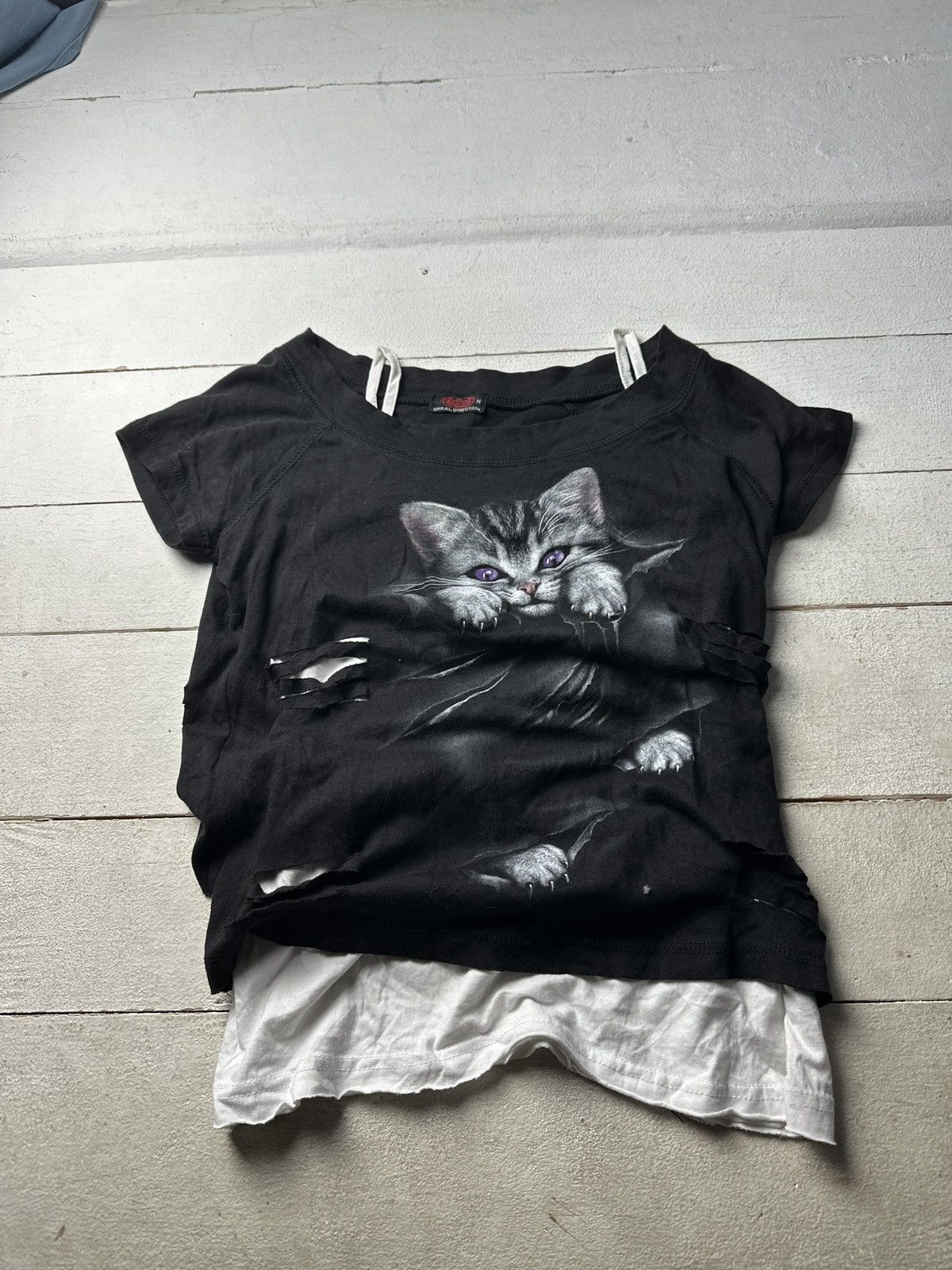Other SPIRAL🚨 Y2K CATS RARE AVANTGARDE OPIUM TEE CAT KITTY Size M / US 6-8 / IT 42-44 - 1 Thumbnail