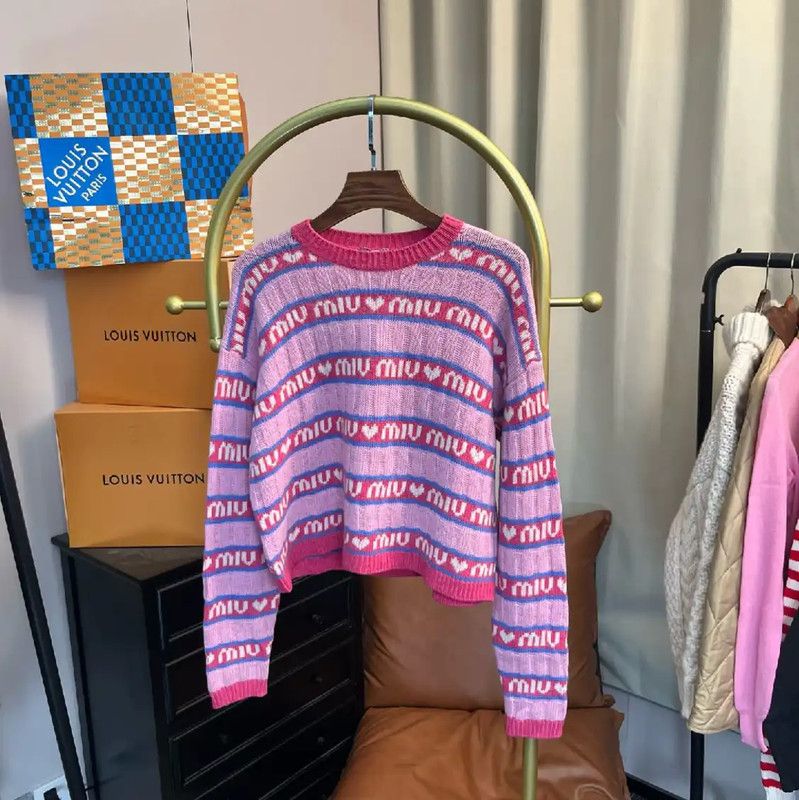 Miu Miu Miu Miu Pink Wool Pullover Sweater 0089 Size XL / US 12-14 / IT 48-50 - 1 Thumbnail