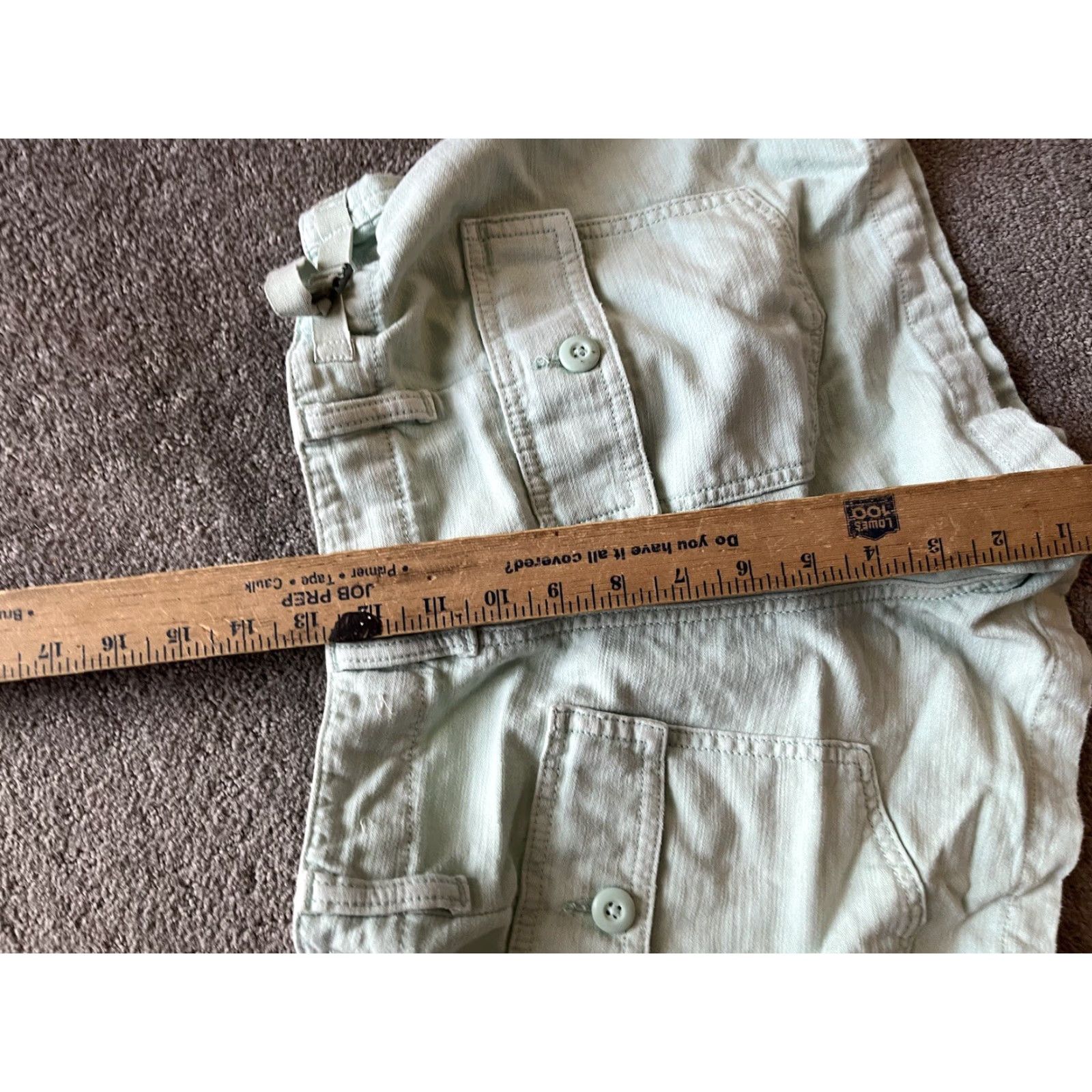 American Eagle Outfitters VINTAGE American Eagle Outfitters Denim Short Women Size 4 Green Buckle Chino Cotton Blend Spandex 90s Theme Womens Size 27" / US 4 / IT 40 - 5 Thumbnail