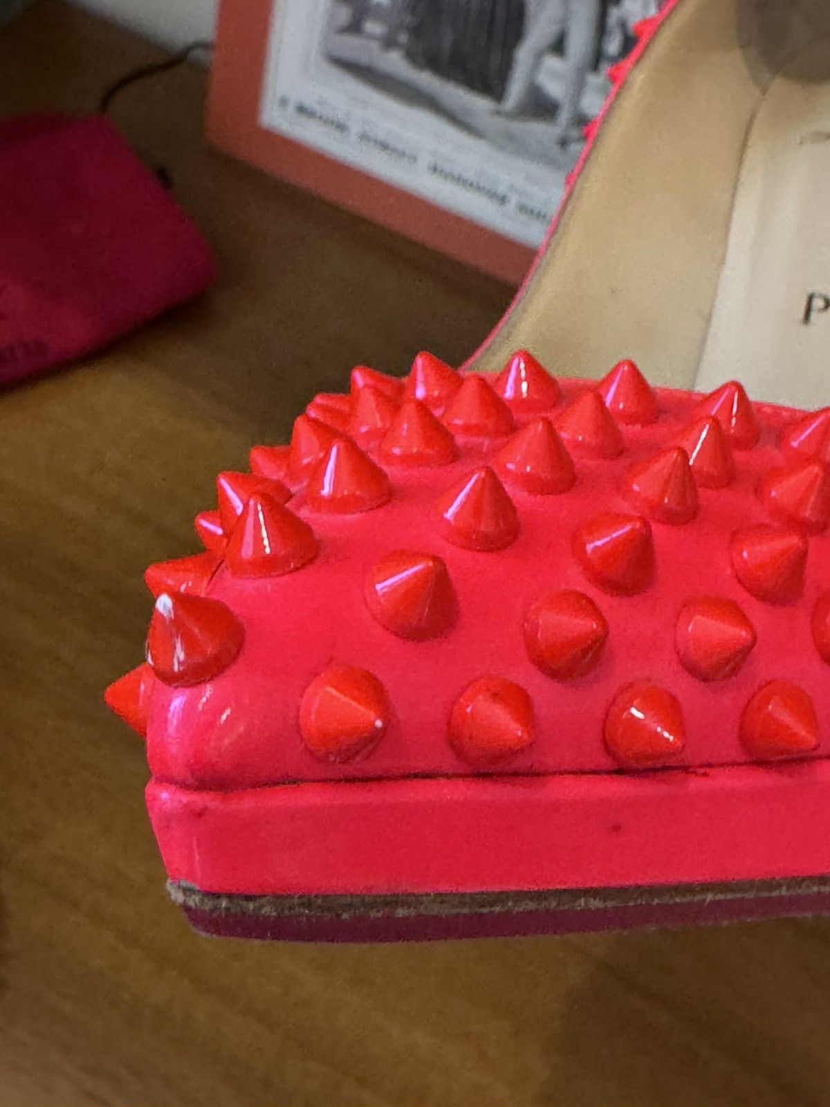 Christian Louboutin Christian Louboutin Coral Fifi Spiked Pumps Size US 7 / IT 37 - 10 Thumbnail