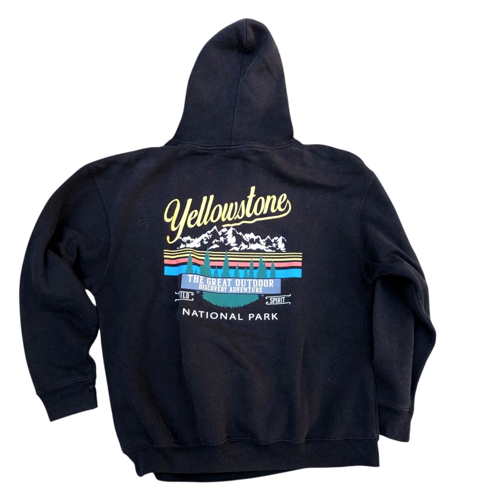 CO PACIFIC & CO Yellowstone National Park Pullover Hoodie Sweatshirt Men's LG Black Size US L / EU 52-54 / 3 - 2 Thumbnail