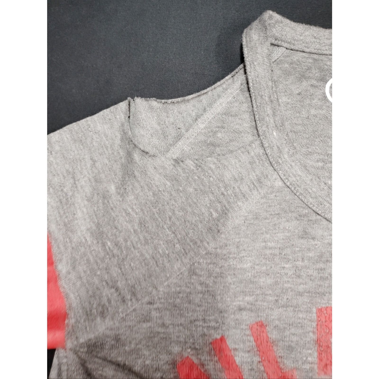 Chaser Brand Gray Cold Shoulder Tee w Red All American Football Graphic Size S / US 4 / IT 40 - 4 Thumbnail