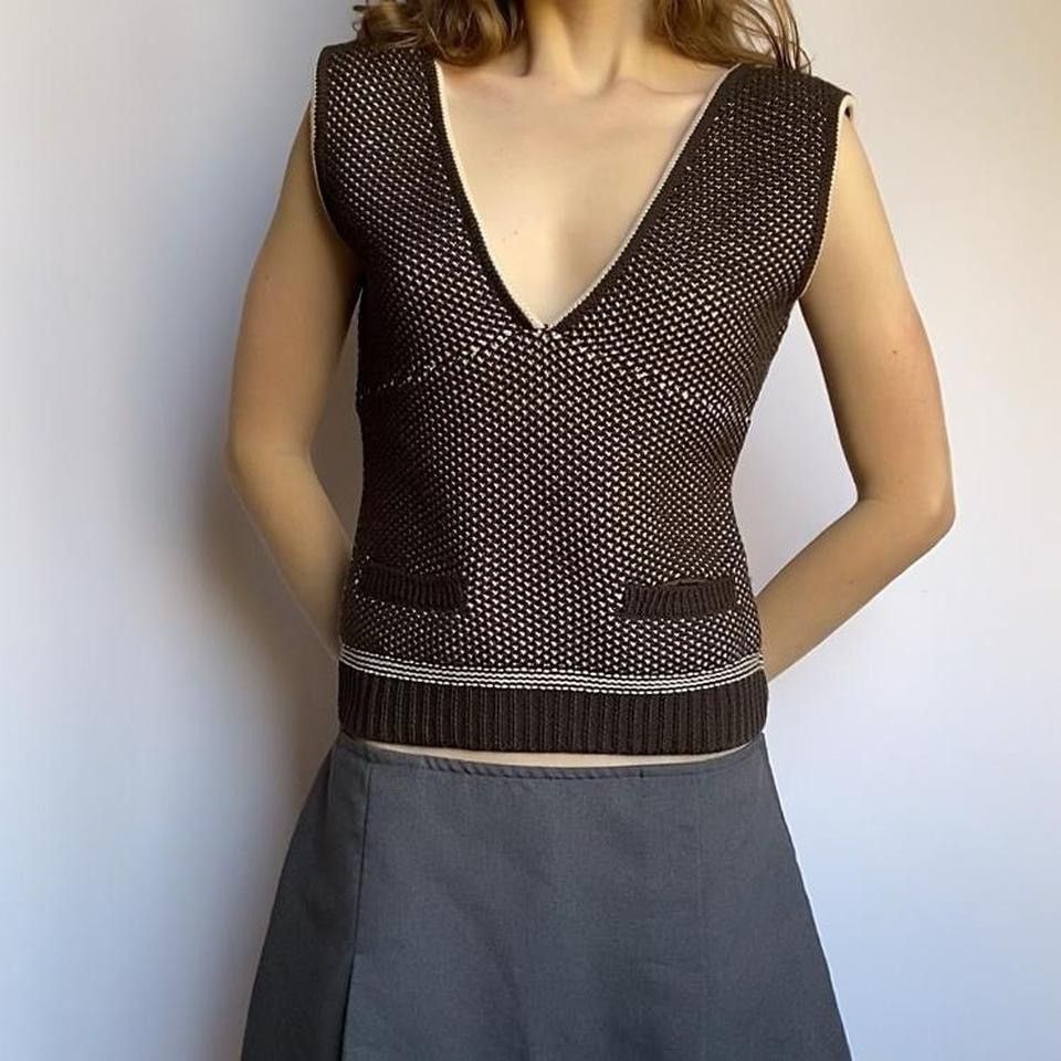 Miu Miu × Vintage miu miu woollen knitted top from fall/winter 2000 line Size S / US 4 / IT 40 - 4 Thumbnail