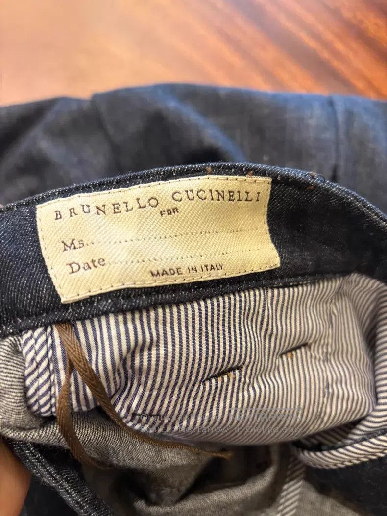 Brunello Cucinelli Brunello Cucinelli Women's Denim Wide Leg Pants Size 25" / US 0 / IT 36 - 9 Thumbnail
