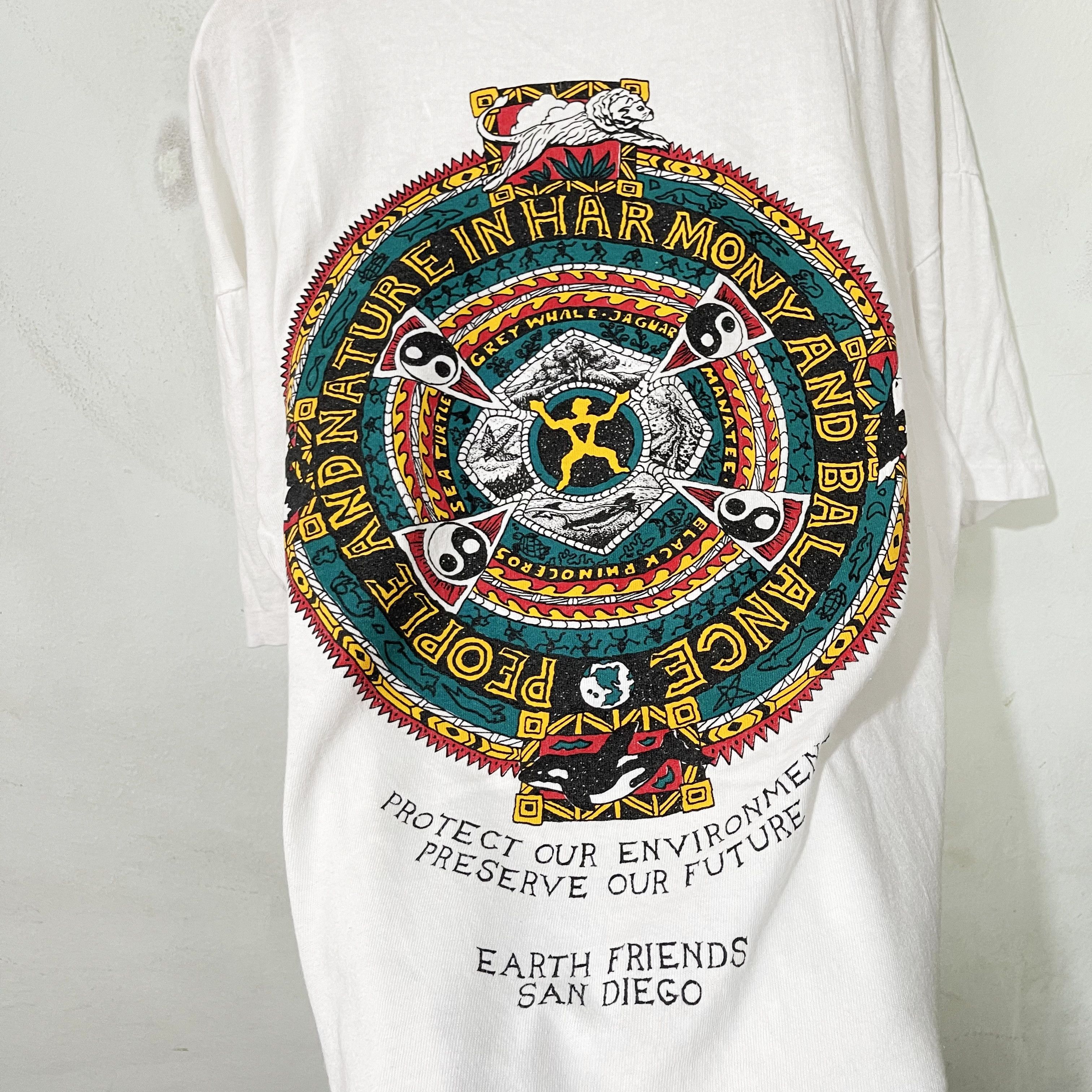 Vintage Vintage 90s Earth Friends San Diego T-Shirt Size US XL / EU 56 / 4 - 2 Thumbnail