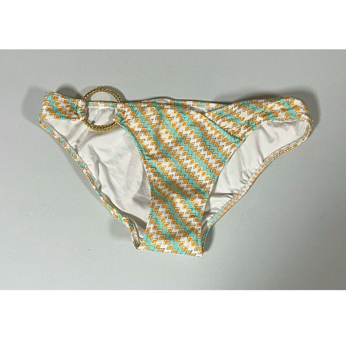 Victoria's Secret × Vintage Victoria’s Secret Gold O-Ring Patterned Bikini Bottoms XS ✨ Size ONE SIZE - 2 Thumbnail