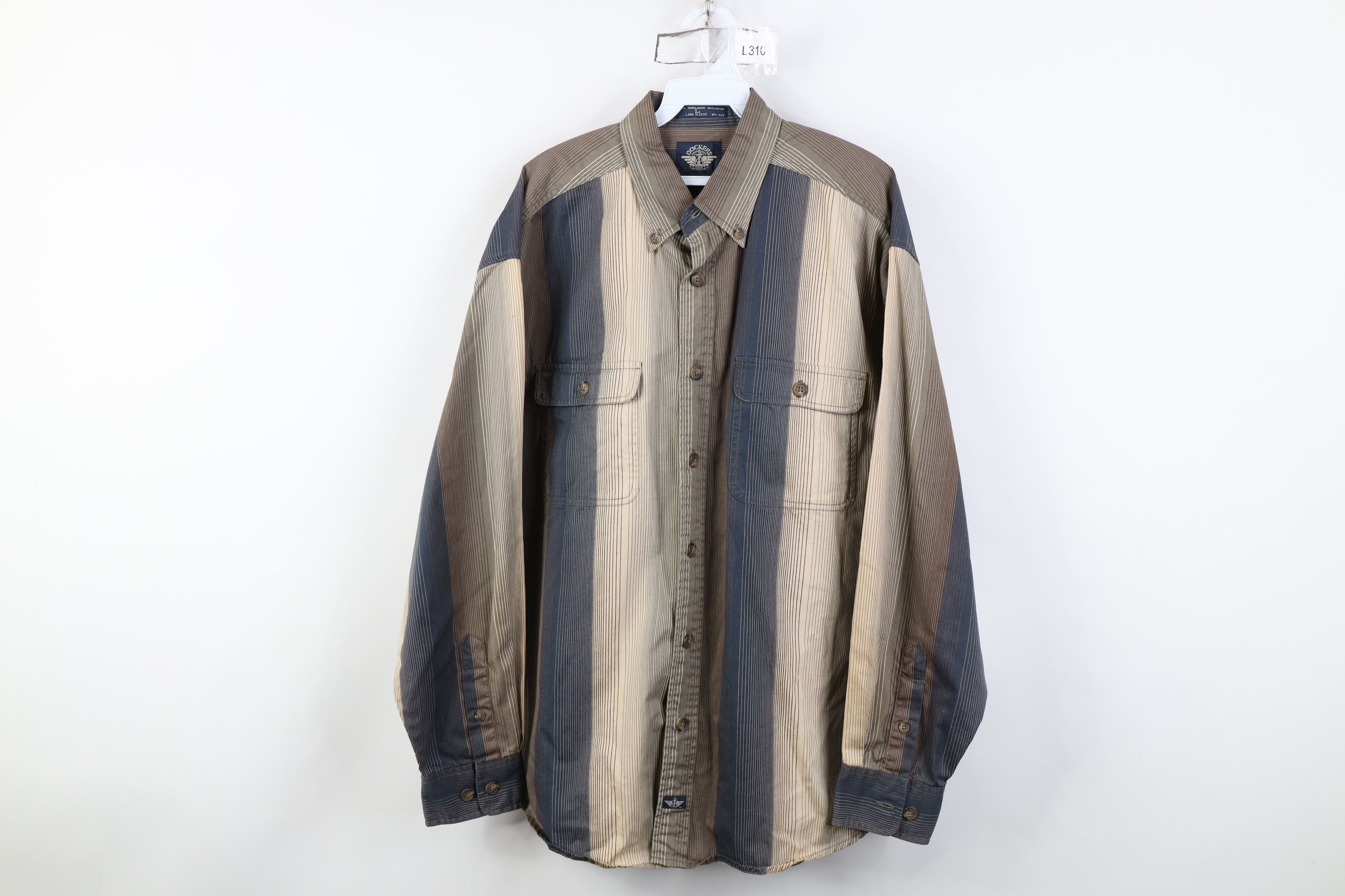 Vintage Vintage 90s Streetwear Heavy Button Down Shirt Earth Tone Size US L / EU 52-54 / 3 - 1 Thumbnail