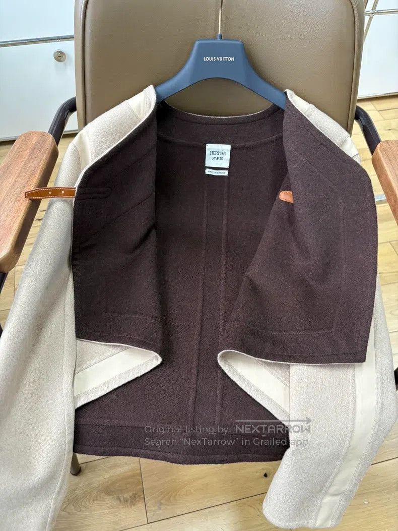 Hermes Hermes Gentle temperament double-sided 100% cashmere overs Size XS / US 0-2 / IT 36-38 - 5 Thumbnail