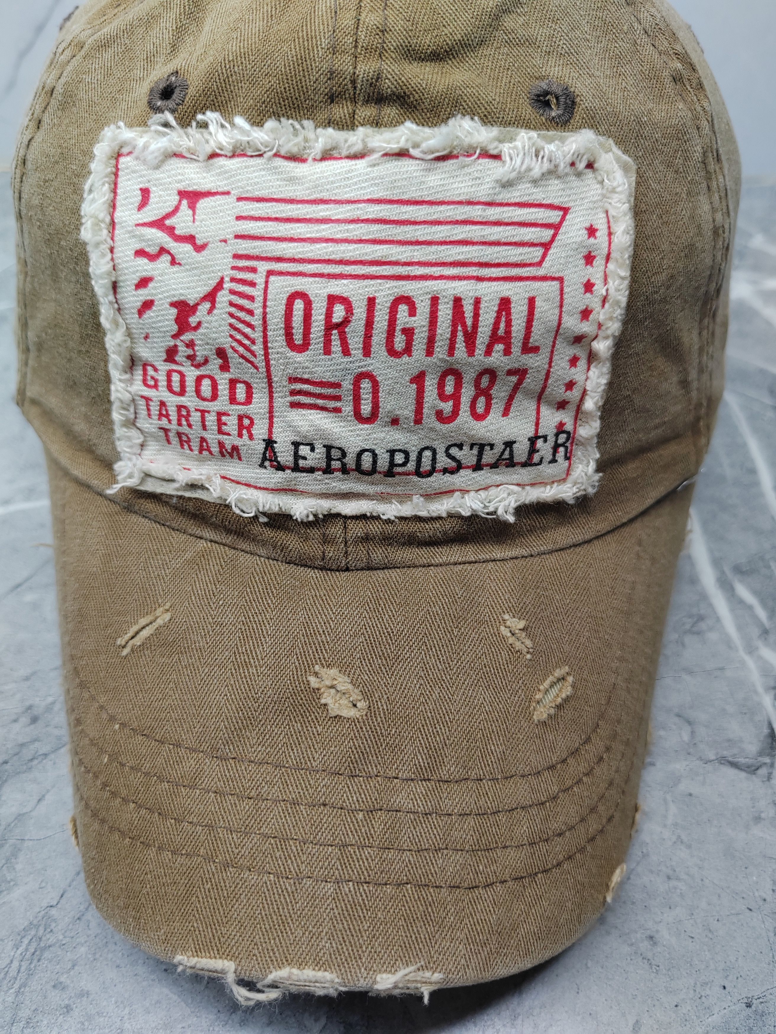 Vintage Vintage Aeropostaer Distressed Style Cap Hat Size ONE SIZE - 3 Thumbnail