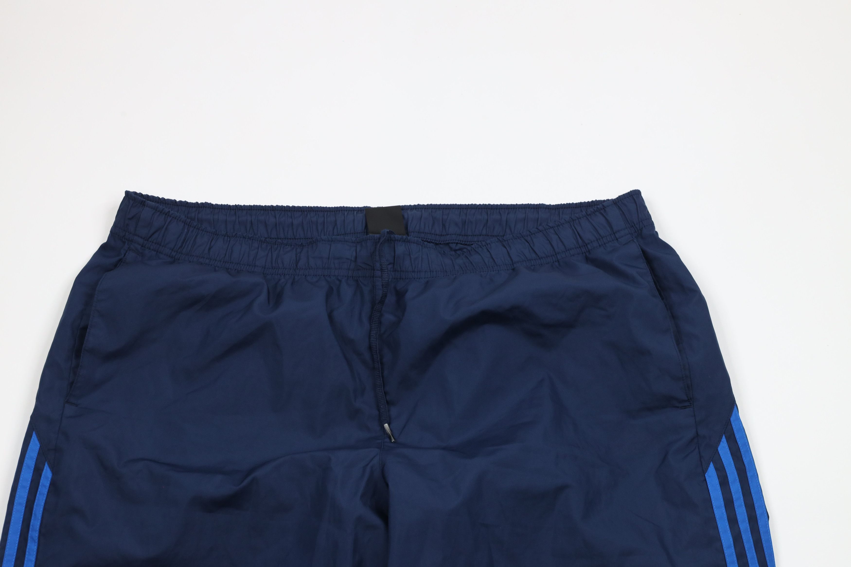 Adidas × Vintage Vintage Adidas Striped Wide Leg Windbreaker Pants Navy Blue Size US 38 / EU 54 - 2 Thumbnail