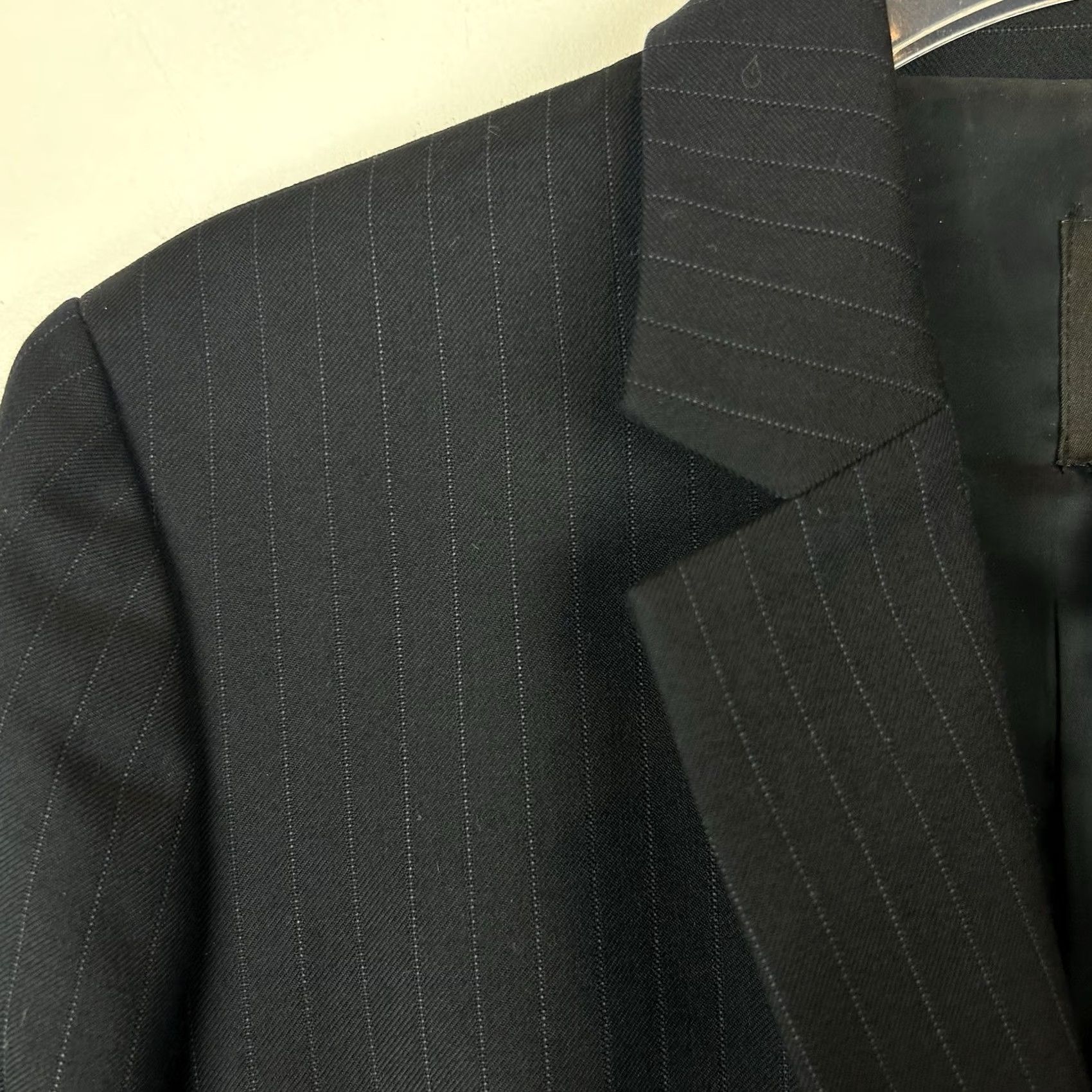 J.Crew J.CREW Blazer Womens 6 Single-Breasted Wool Pinstripe Notch Lapel Dark Blue Regular Set Jacket Office Preppy Clothes Size M / US 6-8 / IT 42-44 - 6 Thumbnail