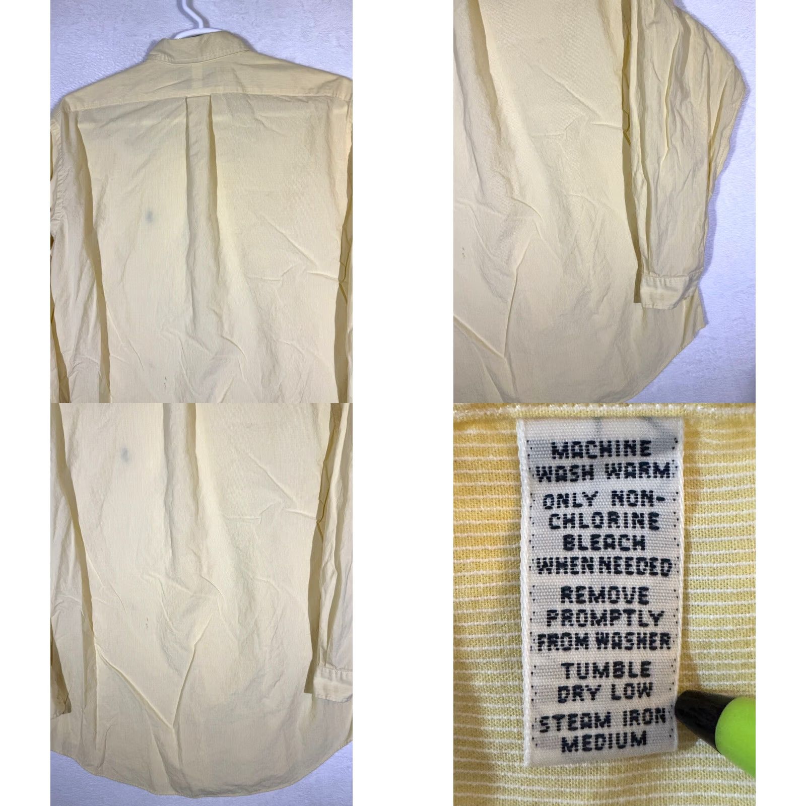 Ralph Lauren Ralph Lauren Yarmouth Dress Shirt Men’s 17 34/35 Yellow Striped Cotton Classic Shirt Size 46R - 9 Thumbnail