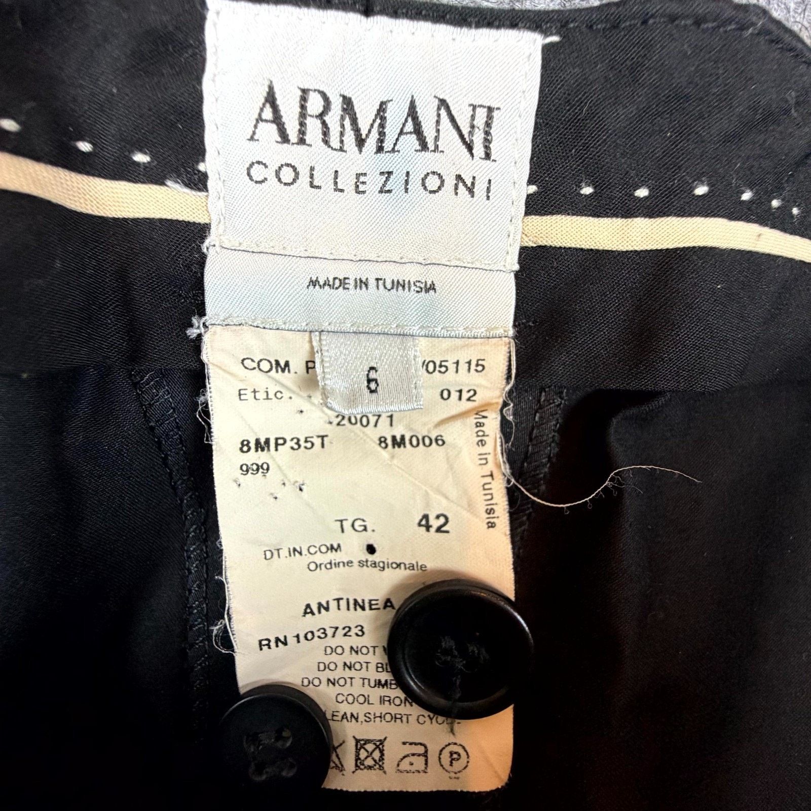 Armani Collezioni Armani Collezioni Dress Pants Womens 6 Black Cotton Straight Size 28" / US 6 / IT 42 - 7 Thumbnail