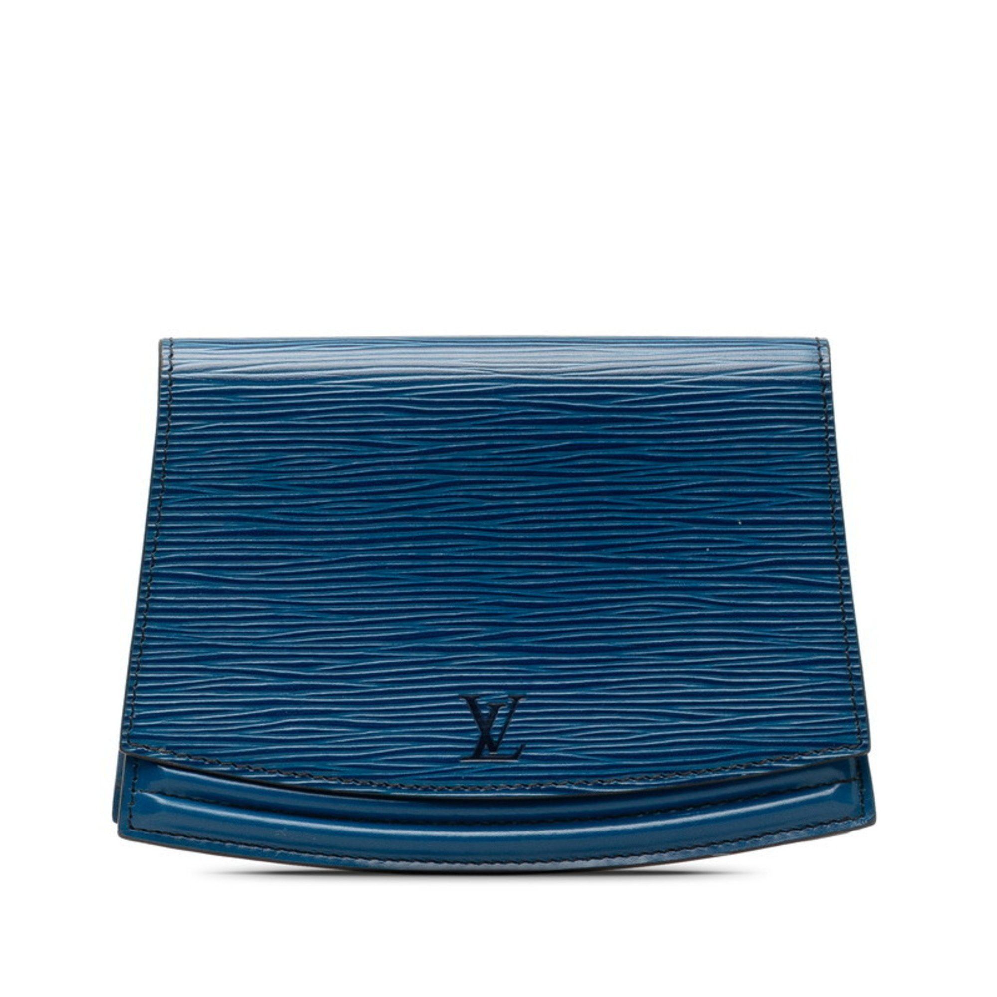 image of Louis Vuitton Epi Pochette Santur Tilsit Pouch M52605 Toledo Blue Leather Women's Louis Vuitton